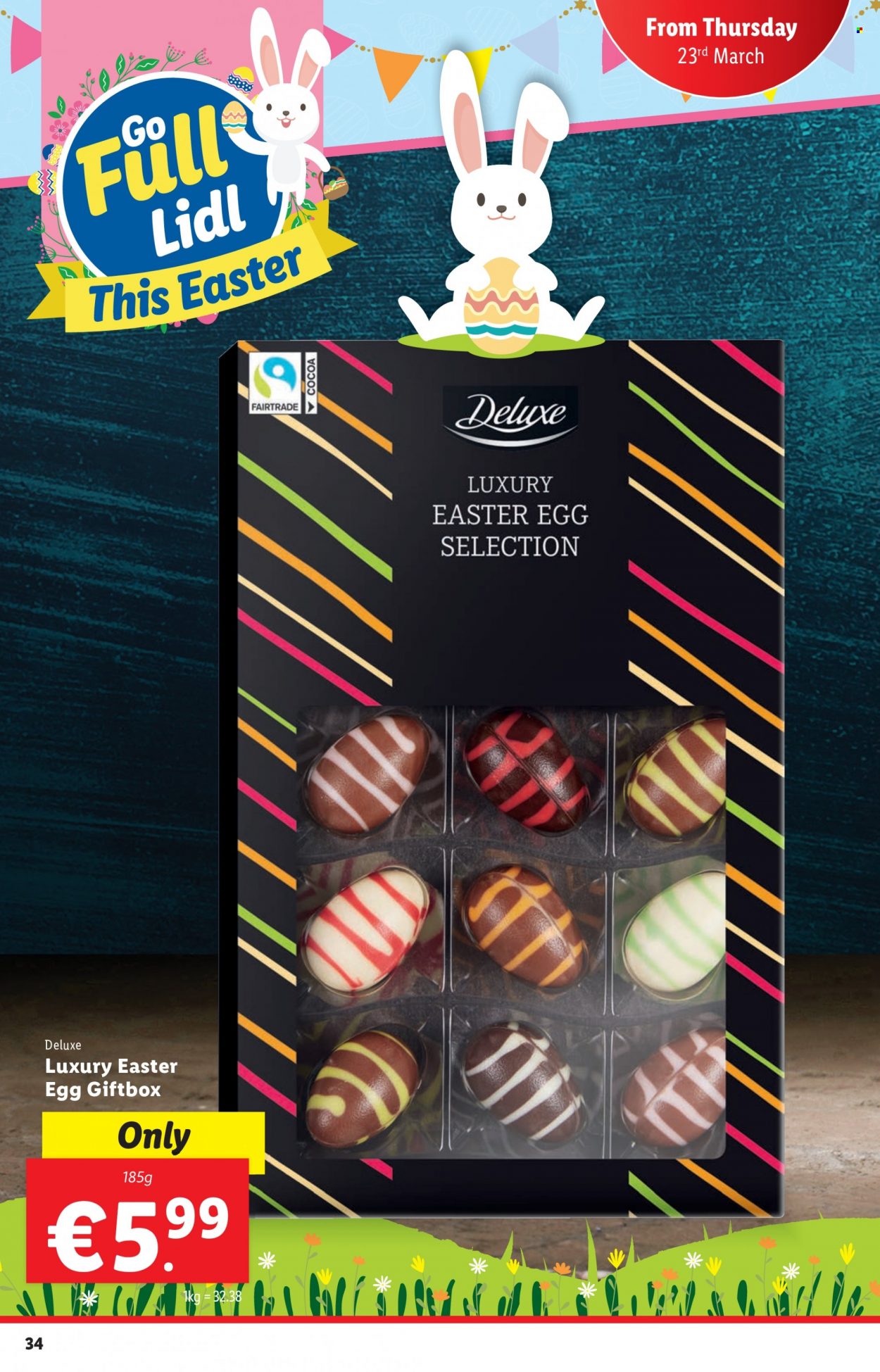 thumbnail - Lidl offer  - 23.03.2023 - 29.03.2023 - Sales products - easter egg, eggs, cocoa. Page 34.