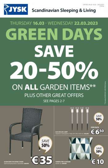 JYSK offer  - 16.03.2023 - 29.03.2023.