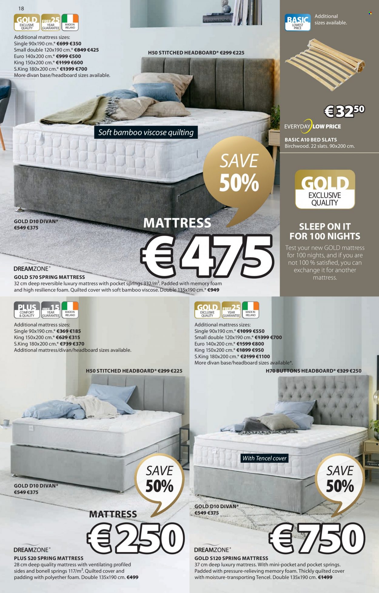 thumbnail - JYSK offer  - 16.03.2023 - 29.03.2023 - Sales products - bed, headboard, mattress. Page 18.