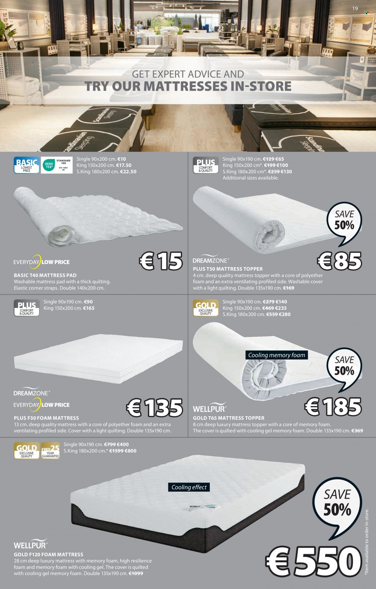 thumbnail - JYSK offer  - 16.03.2023 - 29.03.2023 - Sales products - mattress protector, foam mattress, topper. Page 19.