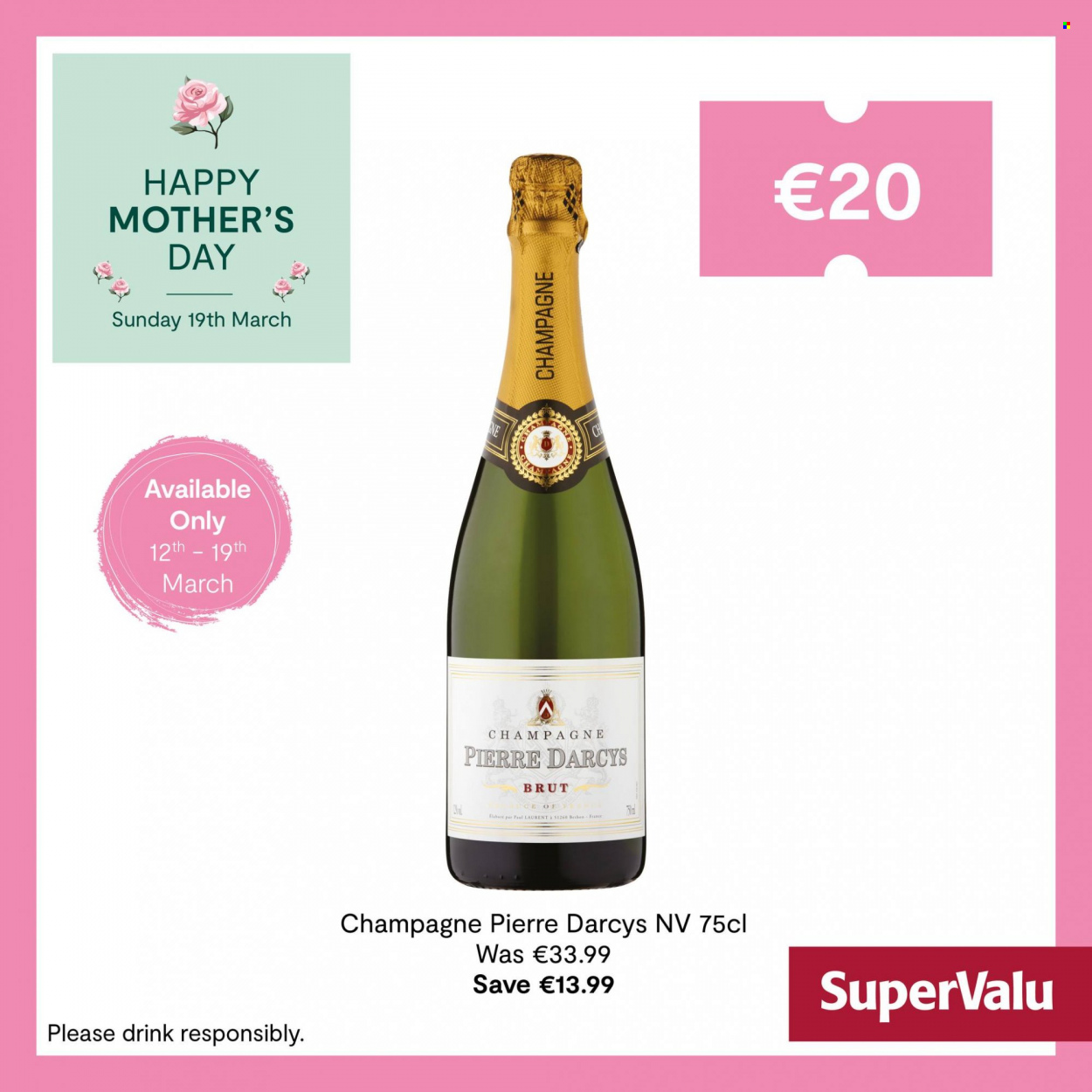 SuperValu offer  - 12.03.2023 - 19.03.2023 - Sales products - champagne. Page 1.