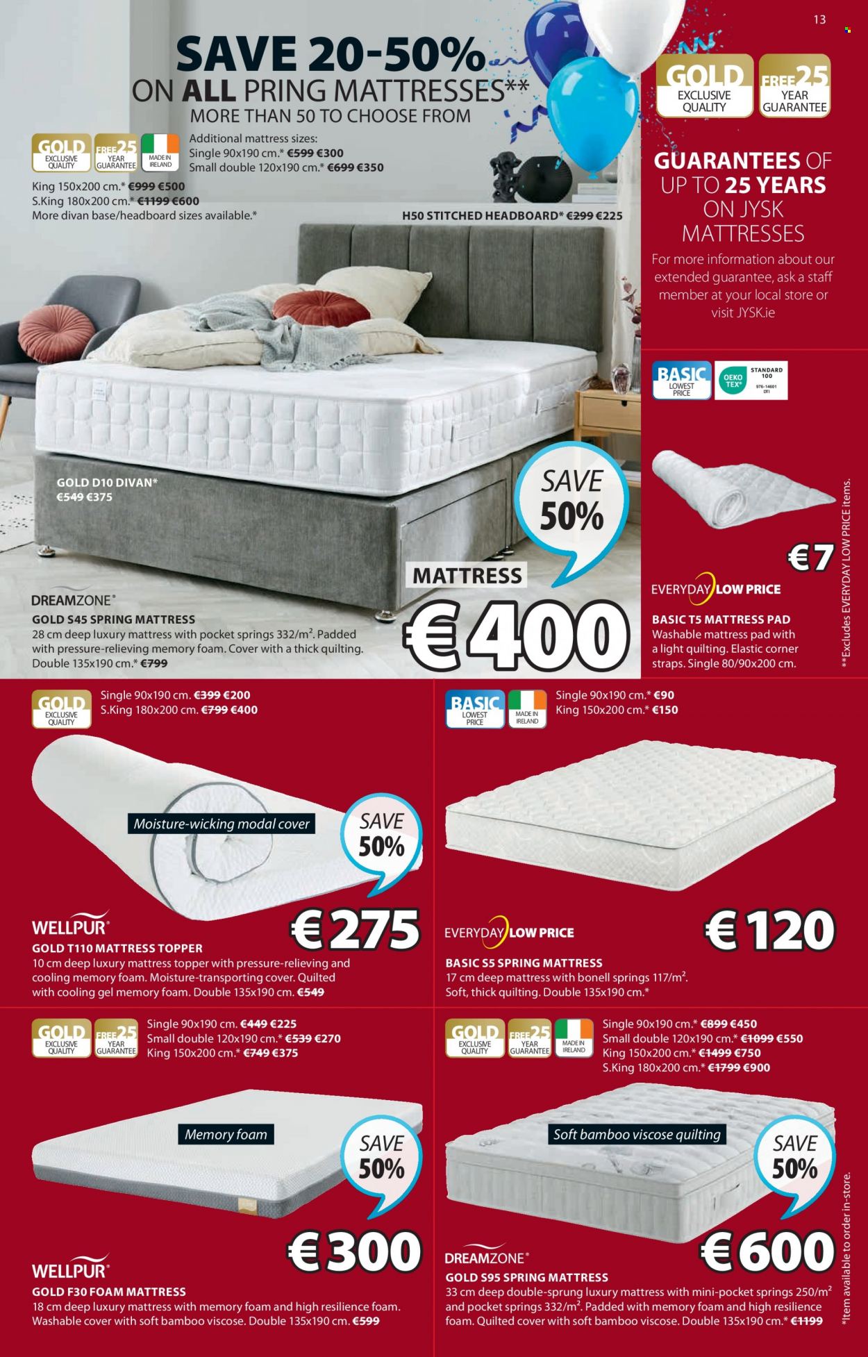 thumbnail - JYSK offer  - 23.03.2023 - 05.04.2023 - Sales products - headboard, mattress protector, foam mattress, topper. Page 13.