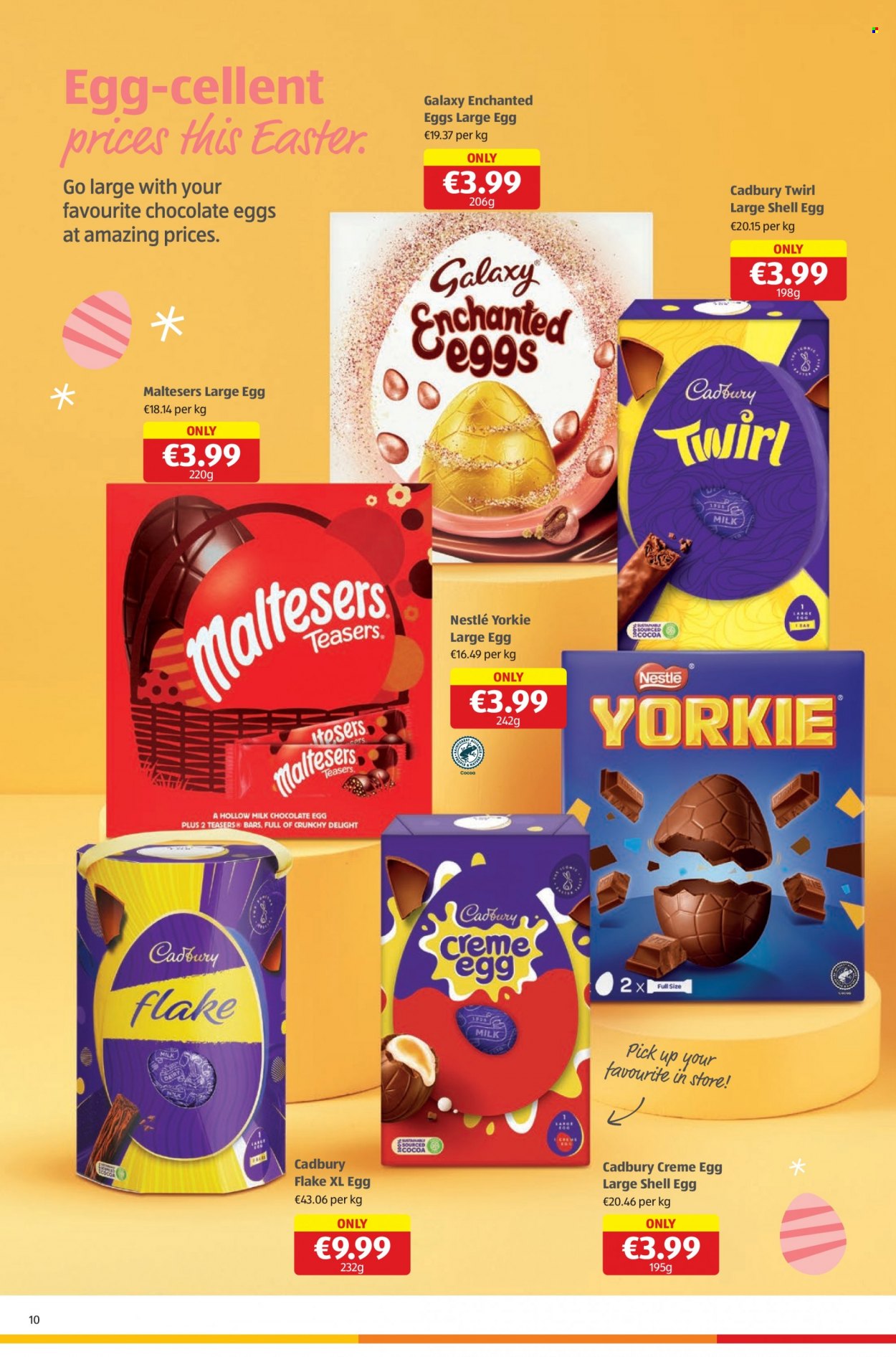 thumbnail - Aldi offer  - 30.03.2023 - 05.04.2023 - Sales products - milk chocolate, Nestlé, chocolate, Maltesers, Cadbury, chocolate egg. Page 10.