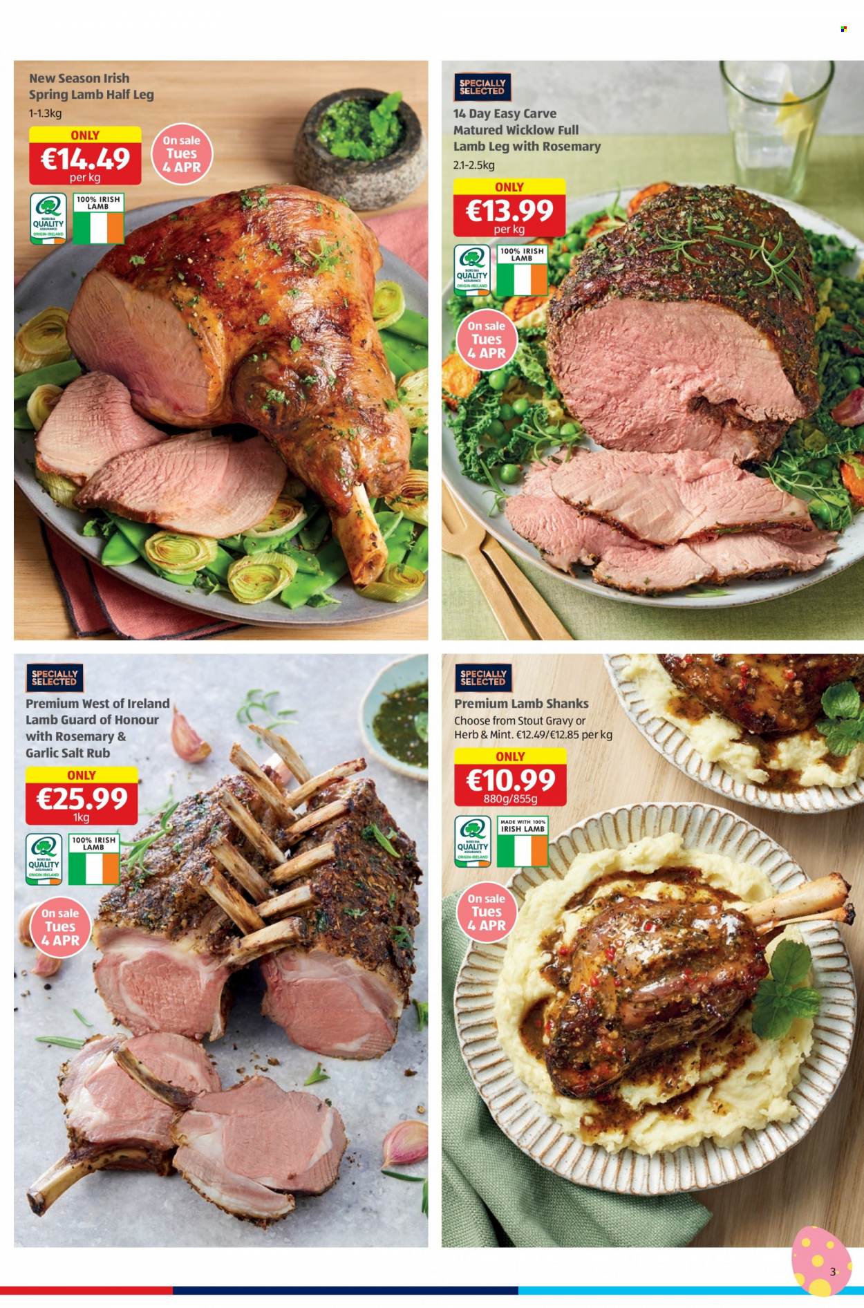 thumbnail - Aldi offer  - Sales products - rosemary, lamb meat, lamb leg. Page 3.