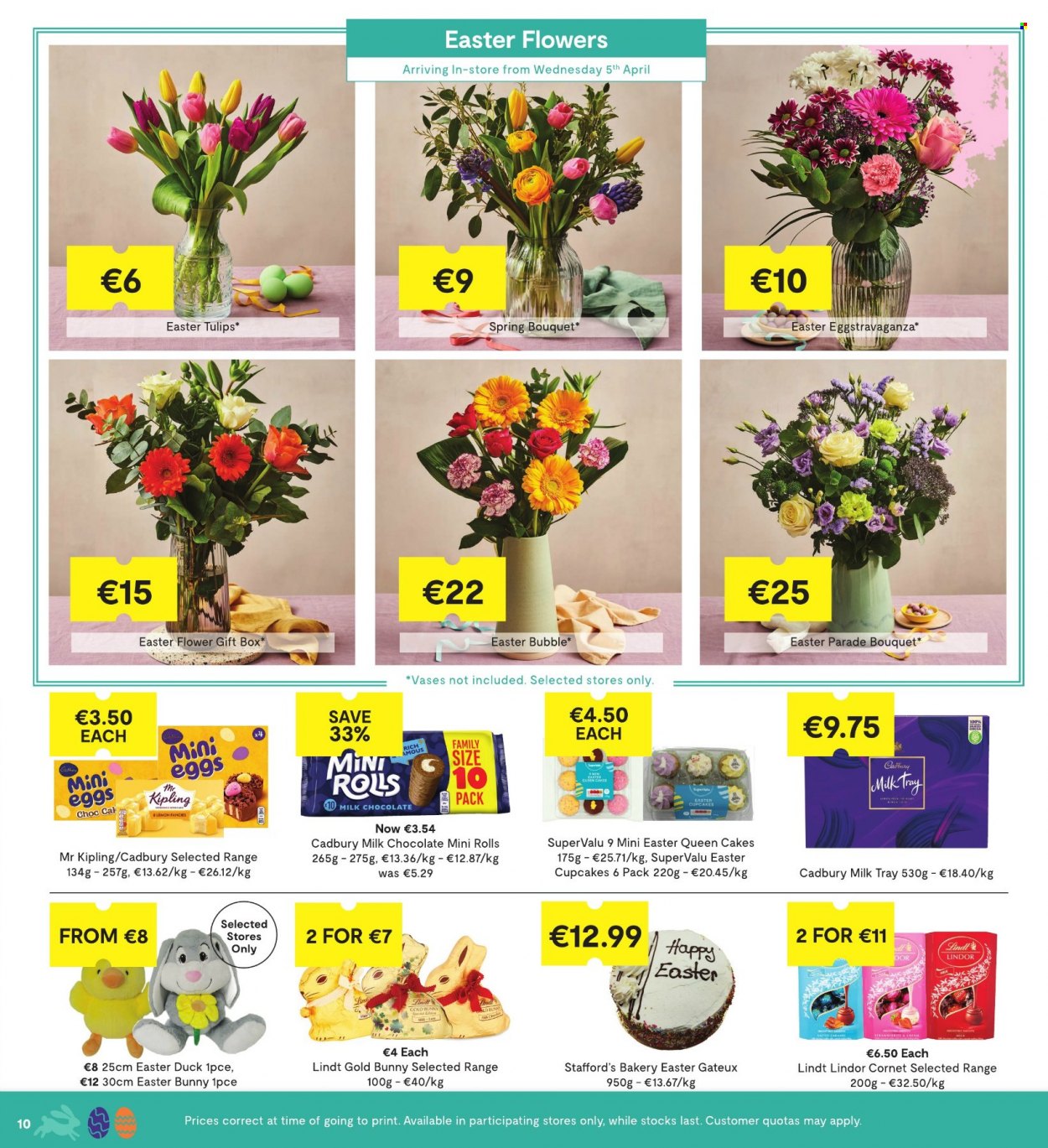 thumbnail - SuperValu offer  - 30.03.2023 - 12.04.2023 - Sales products - cake, cupcake, milk chocolate, chocolate, Lindt, Lindor, Milk Tray, Cadbury, easter bunny, caramel, gift box. Page 12.