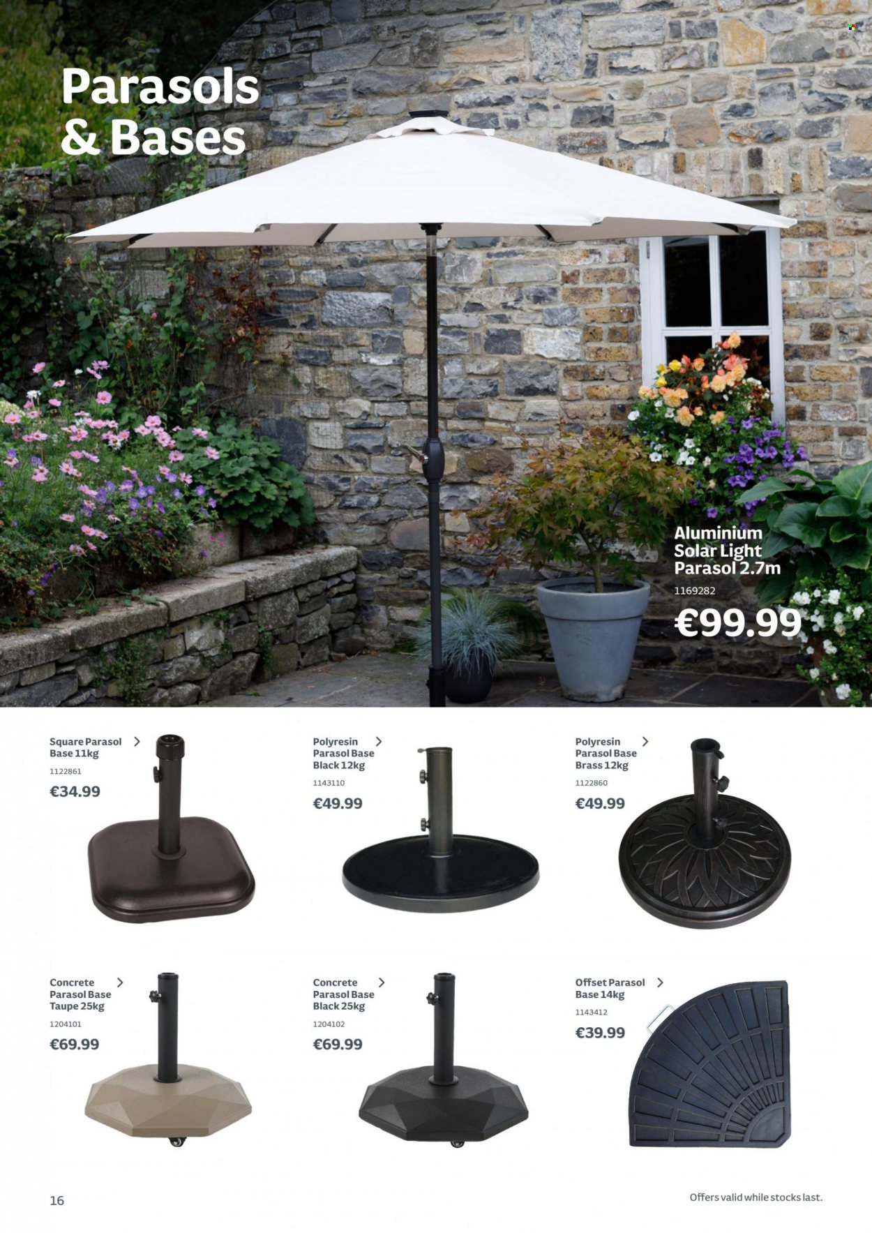 thumbnail - Woodie's offer  - Sales products - solar light, parasol base. Page 16.