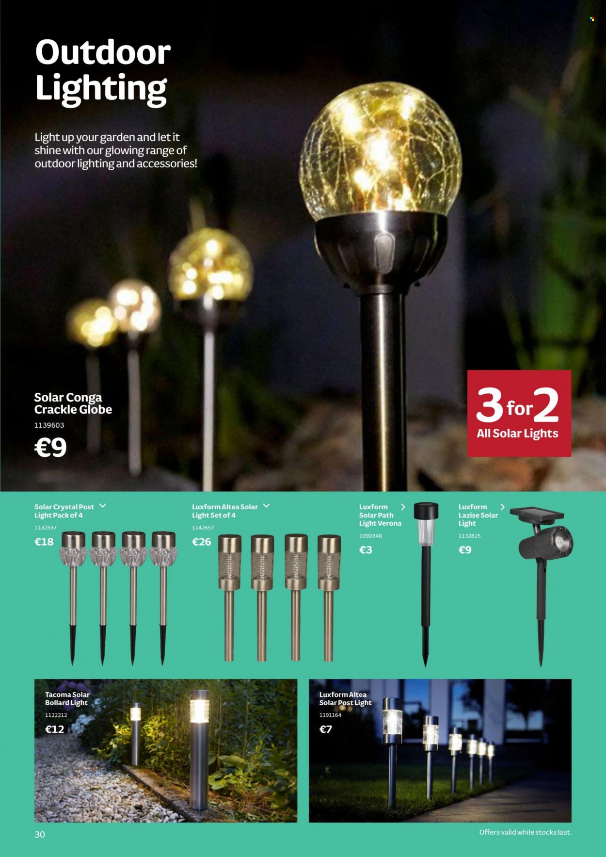 thumbnail - Woodie's offer  - Sales products - light set, solar light, lighting. Page 30.