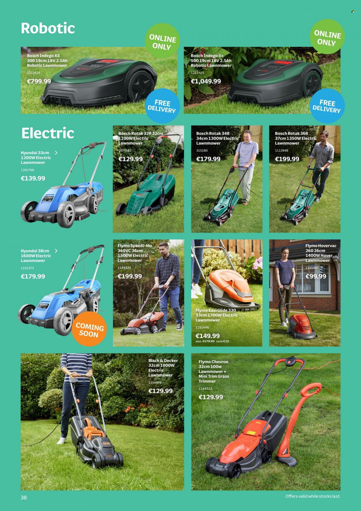 thumbnail - Woodie's offer  - Sales products - Bosch, Black & Decker, lawn mower. Page 38.