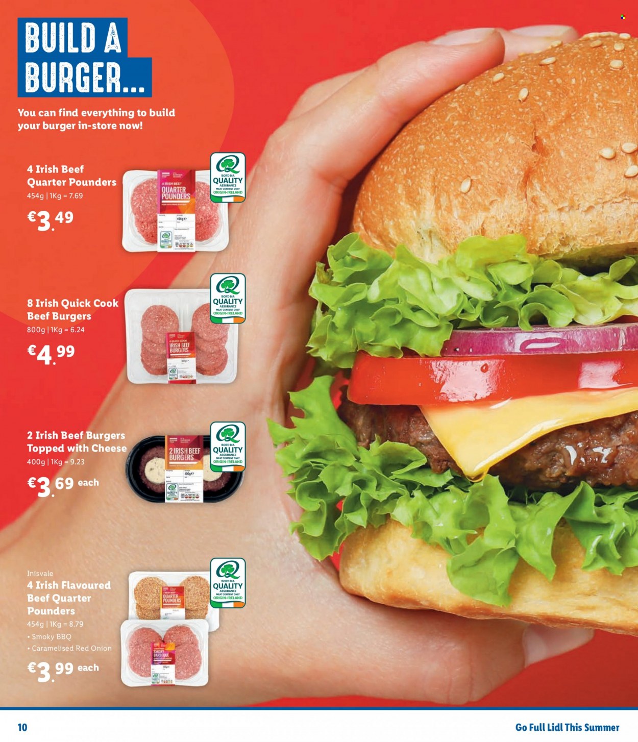 thumbnail - Lidl offer  - Sales products - onion, beef burger, cheese. Page 10.