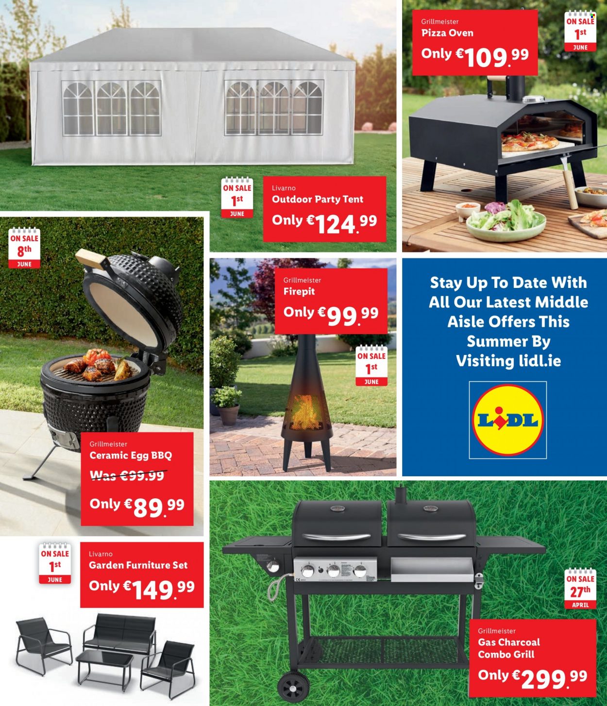 thumbnail - Lidl offer  - Sales products - garden furniture, ceramic egg, eggs, pizza oven, oven, grill, tent. Page 32.