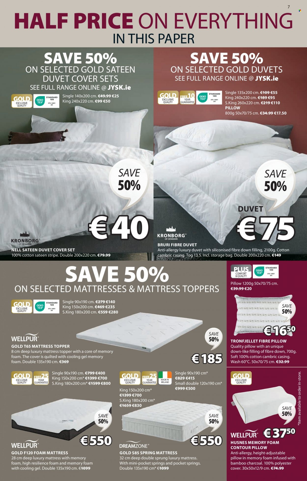 thumbnail - JYSK offer  - 27.04.2023 - 31.05.2023 - Sales products - mattress protector, foam mattress, paper, duvet, topper, pillow, quilt cover set. Page 7.