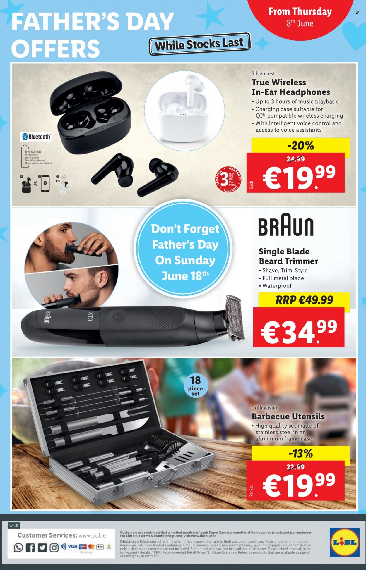 thumbnail - Lidl offer  - 08.06.2023 - 14.06.2023 - Sales products - SilverCrest, trimmer, utensils, headphones. Page 32.