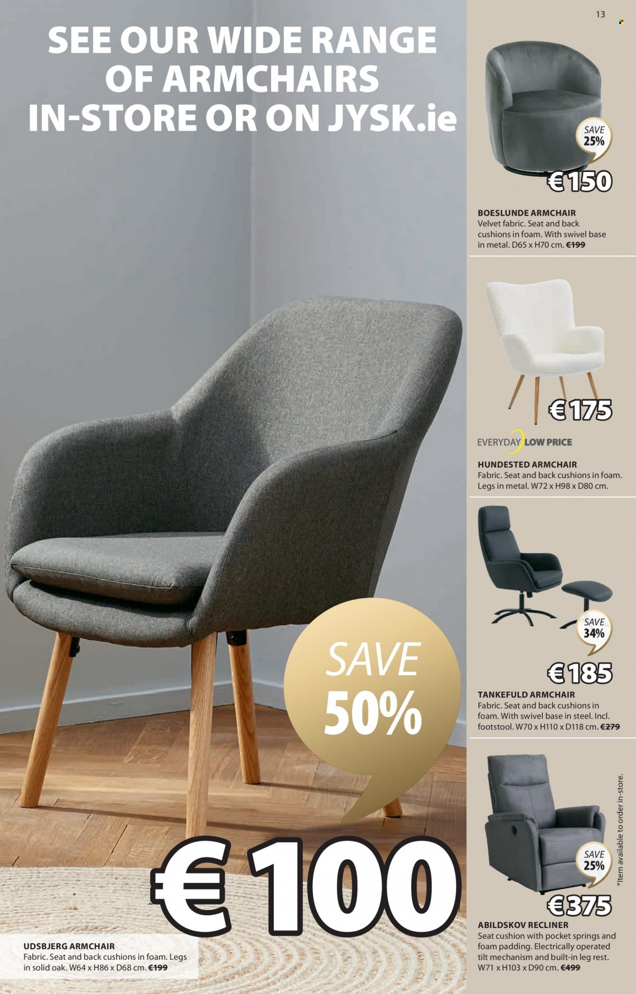 thumbnail - JYSK offer  - 01.06.2023 - 05.07.2023 - Sales products - arm chair, recliner chair, cushion. Page 13.