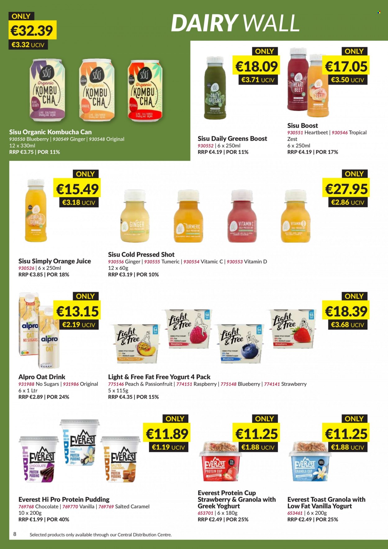 thumbnail - MUSGRAVE Market Place offer  - 04.06.2023 - 01.07.2023 - Sales products - ginger, Alpro, pudding, yoghurt, granola, orange juice, juice, kombucha, cup. Page 8.