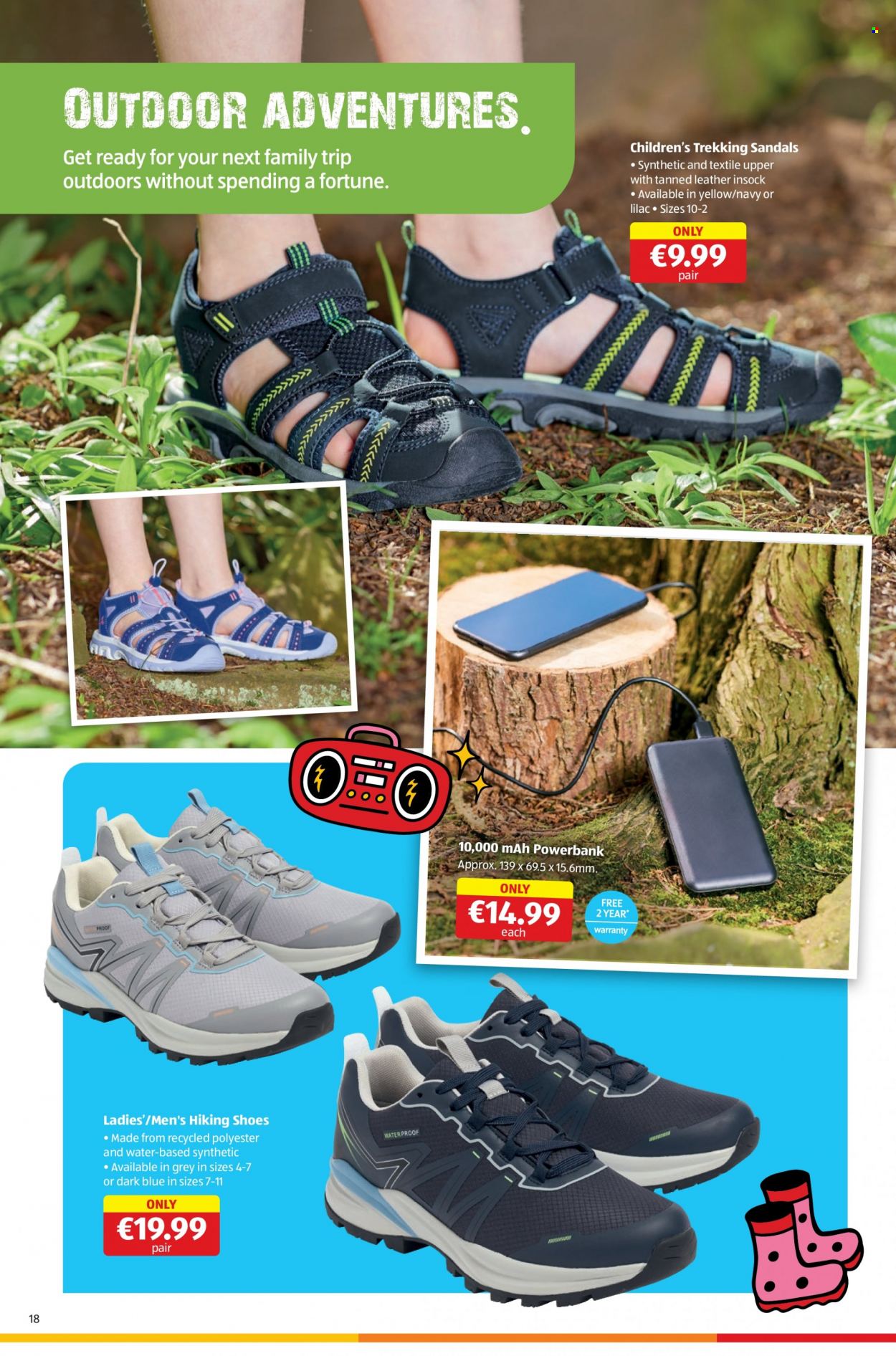thumbnail - Aldi offer  - 15.06.2023 - 21.06.2023 - Sales products - sandals, shoes, hiking shoes. Page 18.
