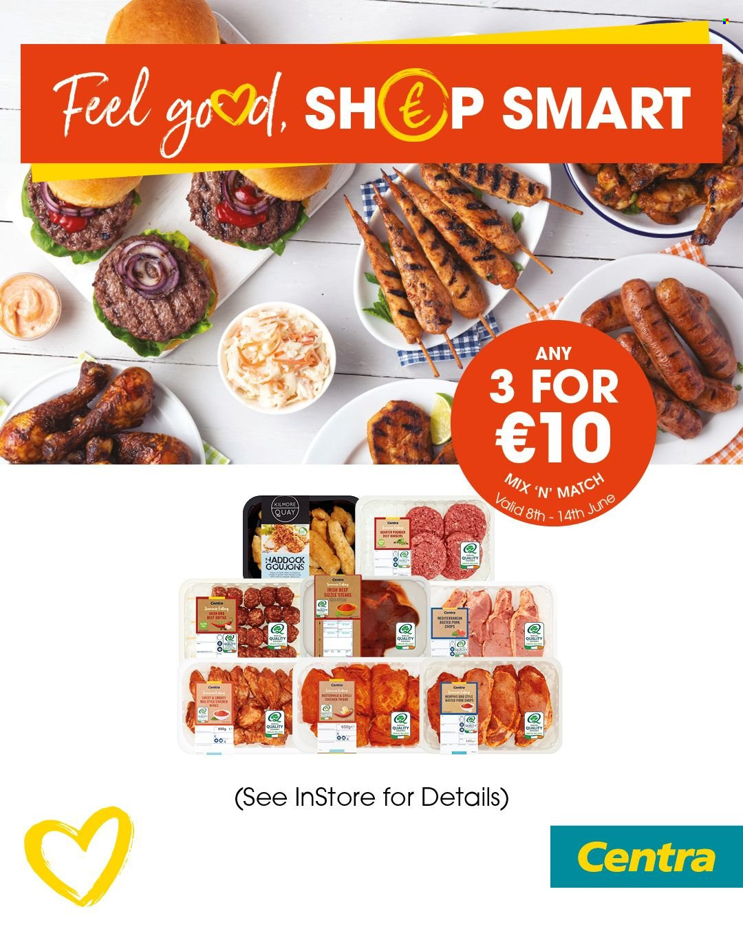 thumbnail - Centra offer  - 08.06.2023 - 14.06.2023 - Sales products - haddock, chips, steak. Page 1.