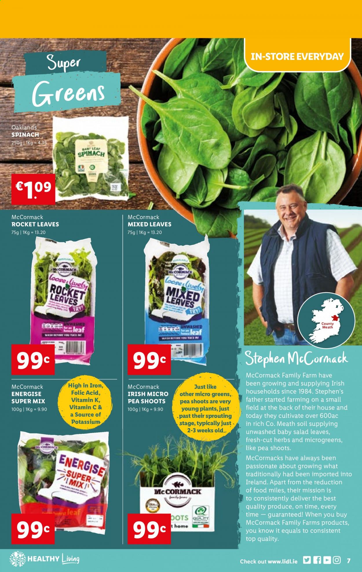 thumbnail - Lidl offer  - 07.01.2021 - 13.01.2021 - Sales products - spinach, salad, micro greens, herbs, vitamin c. Page 7.