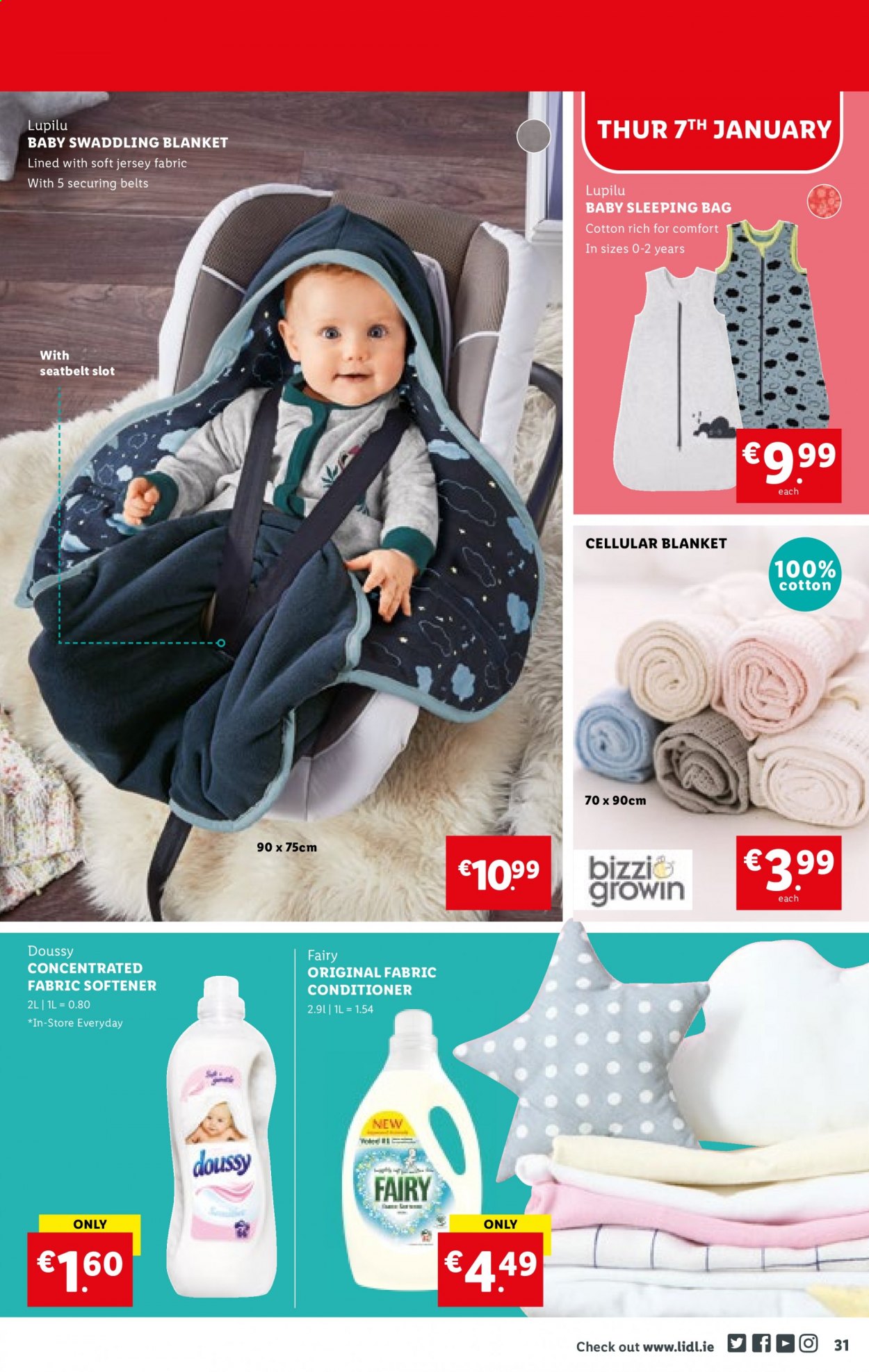 thumbnail - Lidl offer  - 07.01.2021 - 13.01.2021 - Sales products - Lupilu, Fairy, fabric softener, conditioner, blanket, jersey. Page 31.
