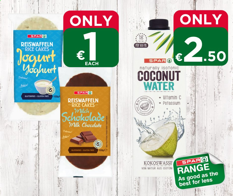 EUROSPAR offer  - 14.1.2021 - 20.1.2021 - Sales products - cake, yoghurt, milk chocolate, chocolate, rice, coconut water, vitamin c. Page 1.