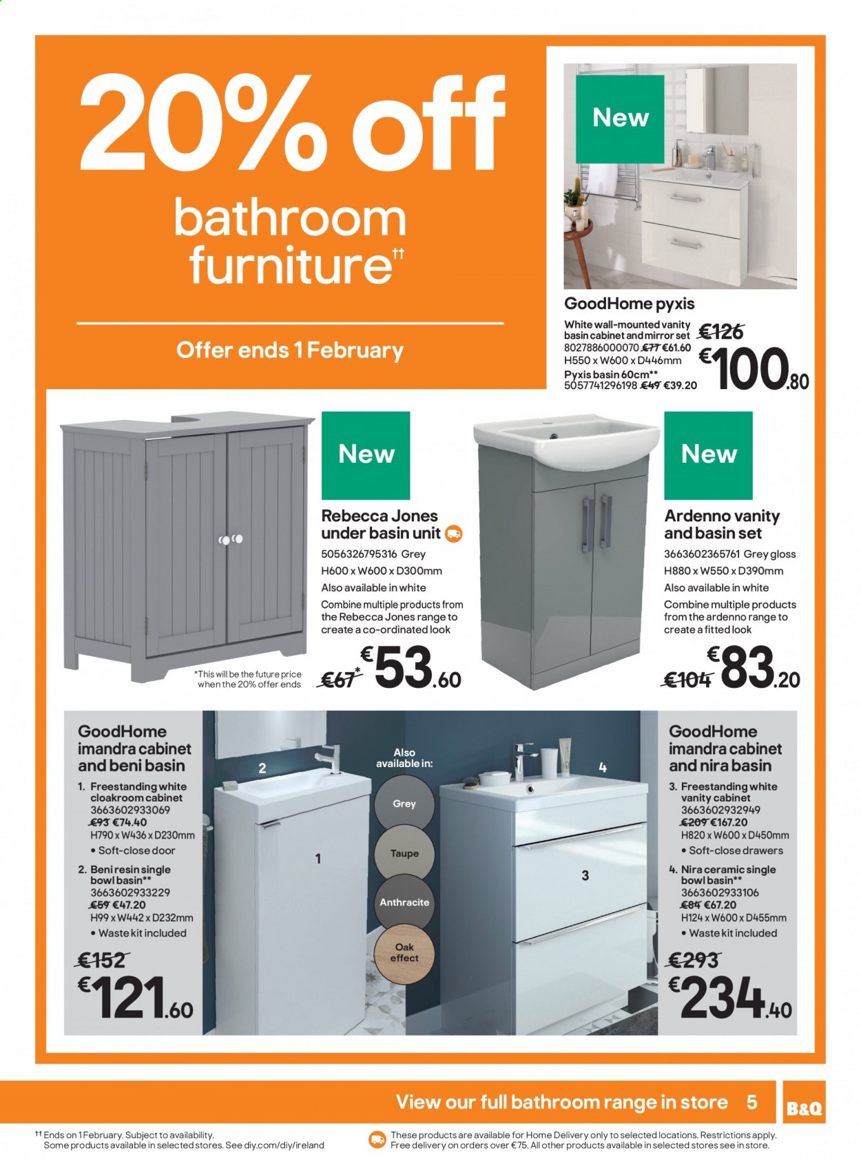 thumbnail - B&Q offer  - 04.01.2021 - 28.01.2021 - Sales products - cabinet, vanity, mirror. Page 5.