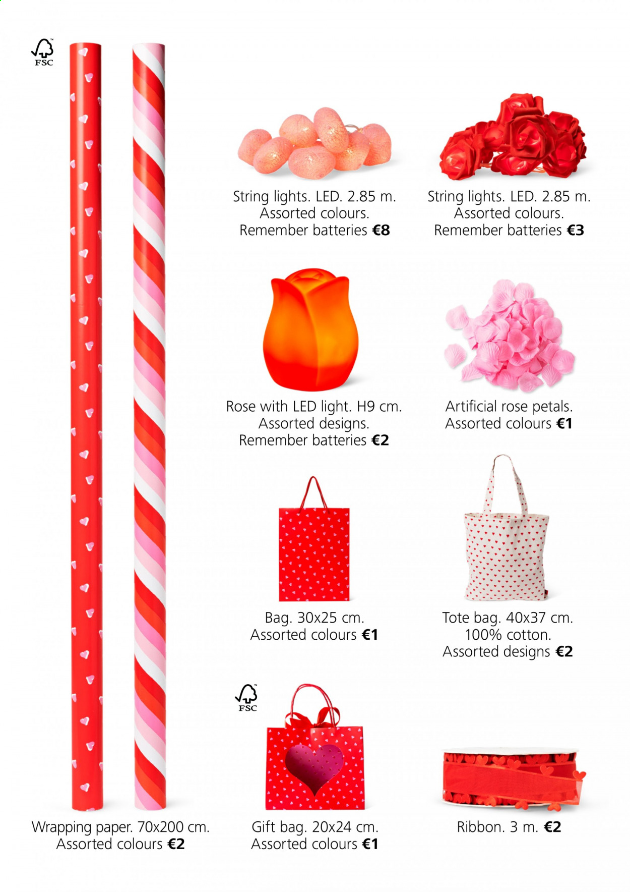 thumbnail - Flying Tiger Copenhagen offer  - 22.01.2021 - 25.02.2021 - Sales products - rose petals, gift bag, wrapping paper, ribbon, tote, tote bag. Page 14.