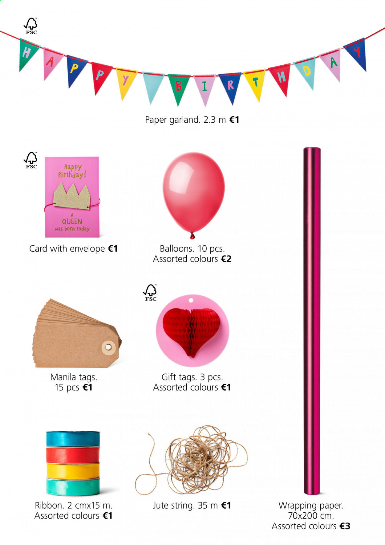thumbnail - Flying Tiger Copenhagen offer  - 22.01.2021 - 25.02.2021 - Sales products - paper garland, wrapping paper, balloons, ribbon. Page 41.