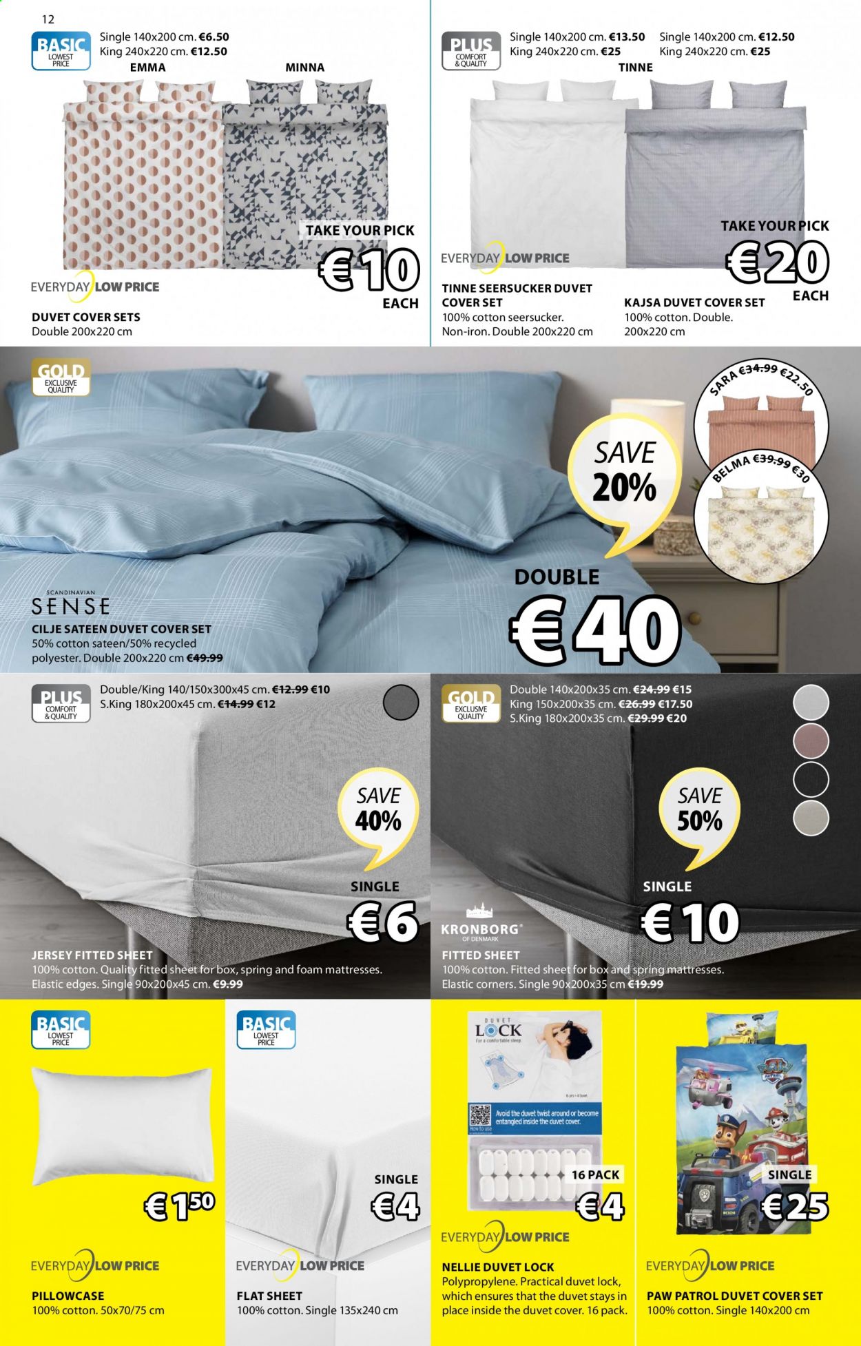 thumbnail - JYSK offer  - 04.02.2021 - 17.02.2021 - Sales products - mattress, duvet, pillowcase, satin sheets, quilt cover set. Page 12.