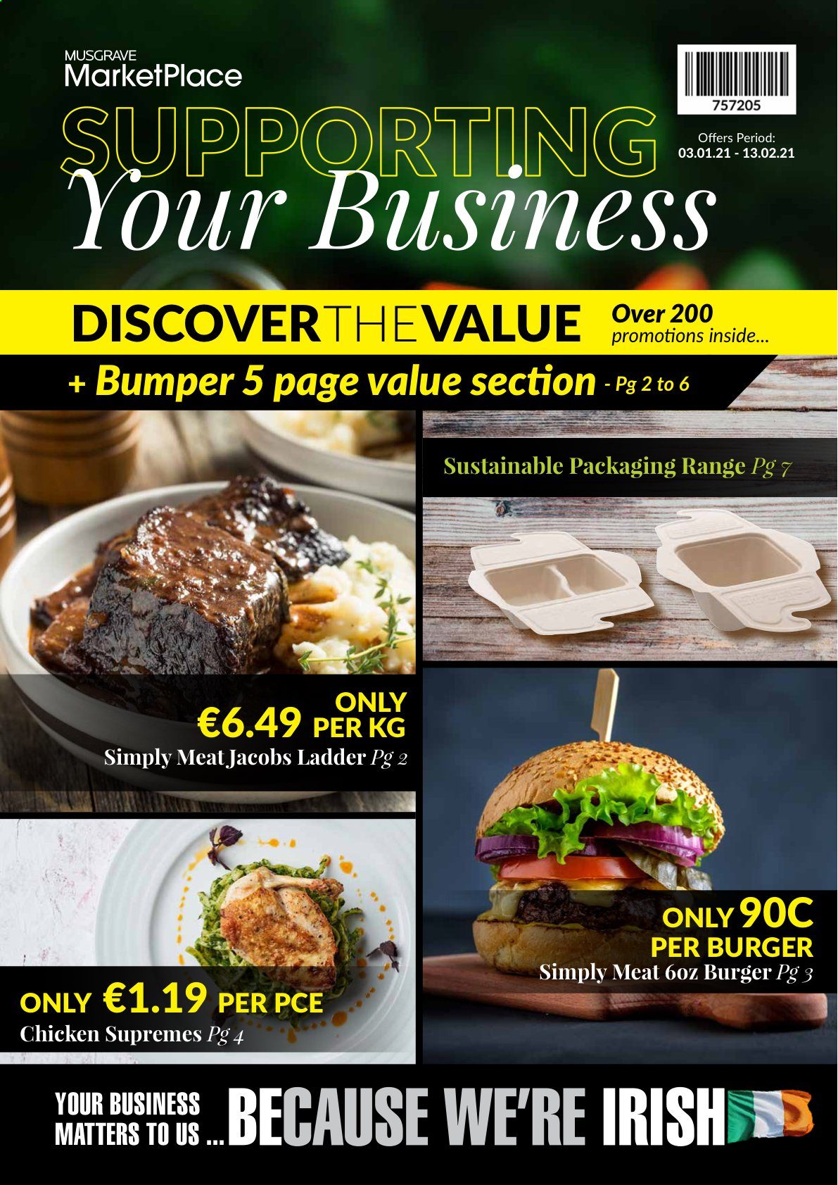 thumbnail - MUSGRAVE Market Place offer  - 03.01.2021 - 13.02.2021 - Sales products - hamburger, Jacobs. Page 1.
