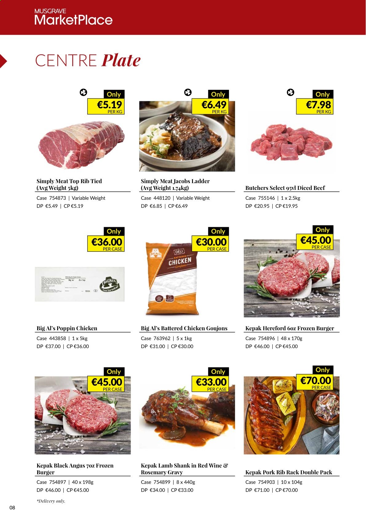 thumbnail - MUSGRAVE Market Place offer  - 03.01.2021 - 13.02.2021 - Sales products - hamburger, rosemary, Jacobs, red wine, wine, diced beef, lamb meat, lamb shank, plate. Page 8.