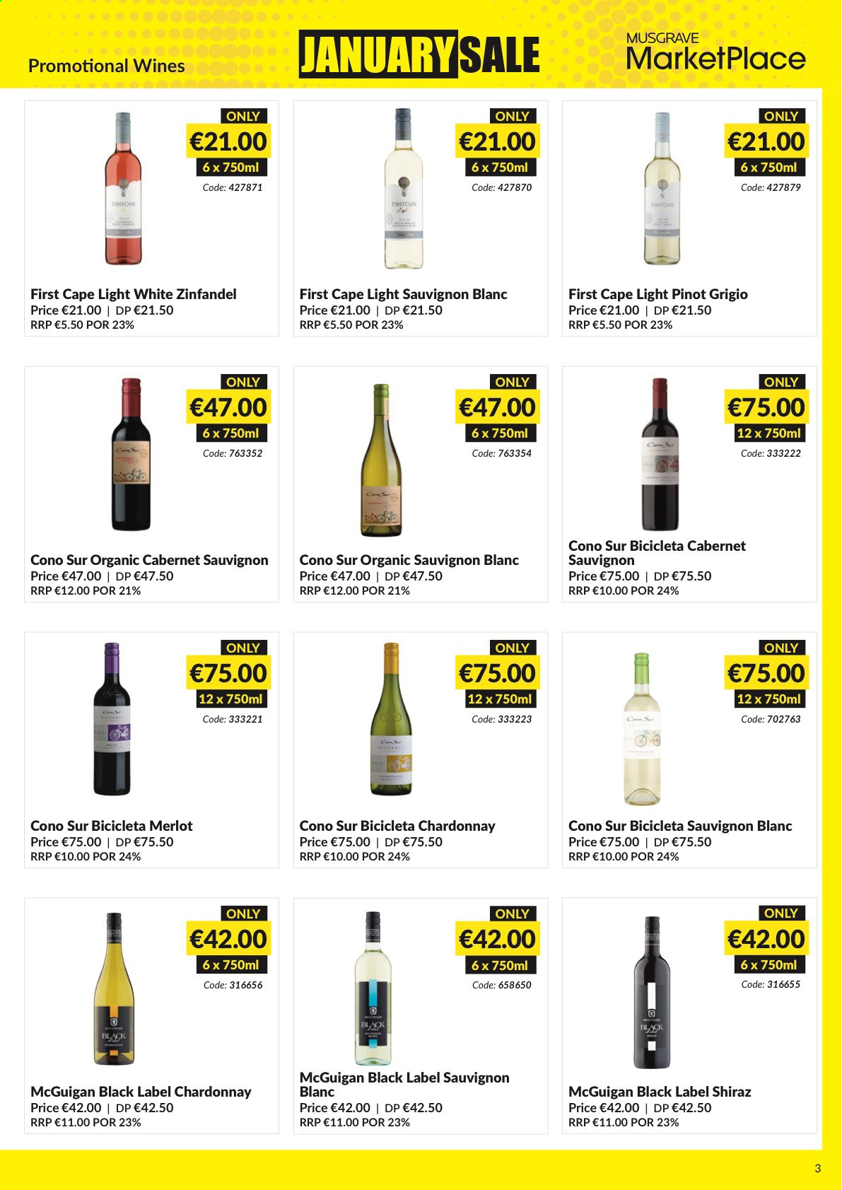 thumbnail - MUSGRAVE Market Place offer  - 04.01.2021 - 13.02.2021 - Sales products - Cabernet Sauvignon, Chardonnay, wine, Merlot, Shiraz, Pinot Grigio, Sauvignon Blanc. Page 3.