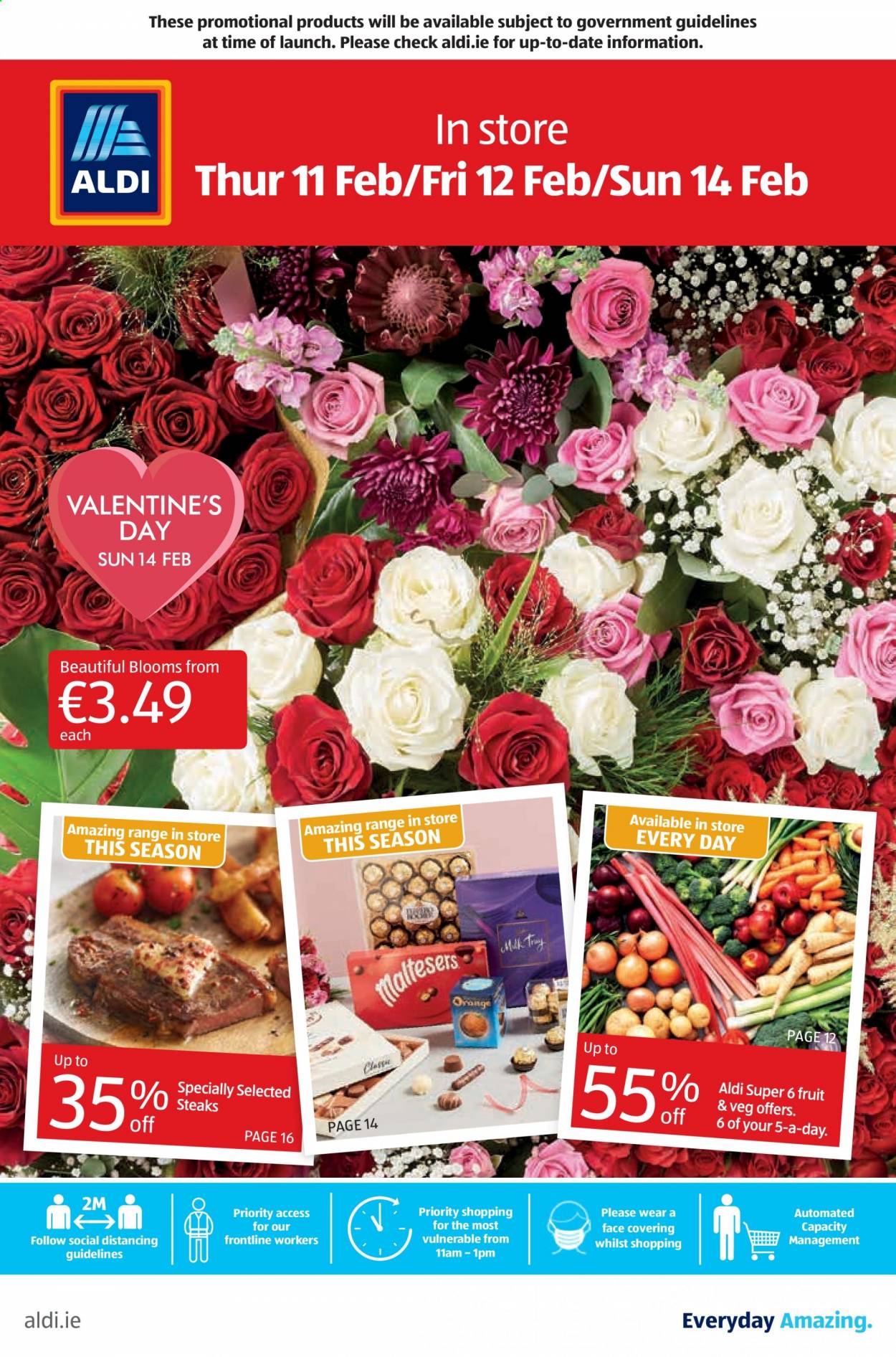 thumbnail - Aldi offer  - 11.02.2021 - 17.02.2021 - Sales products - Maltesers, steak. Page 1.