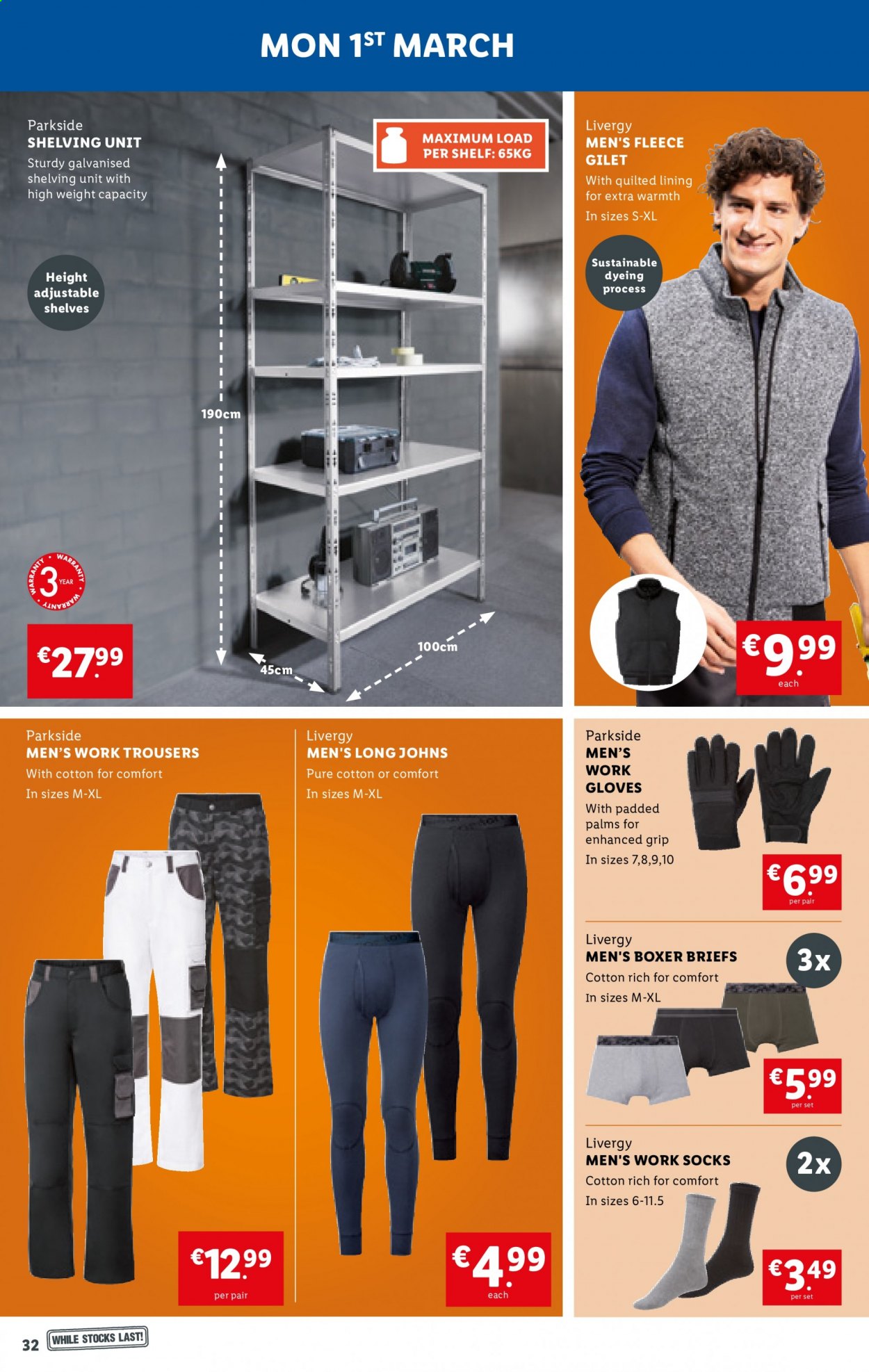 thumbnail - Lidl offer  - 25.02.2021 - 03.03.2021 - Sales products - shelf unit, trousers, socks, gloves, Parkside. Page 34.
