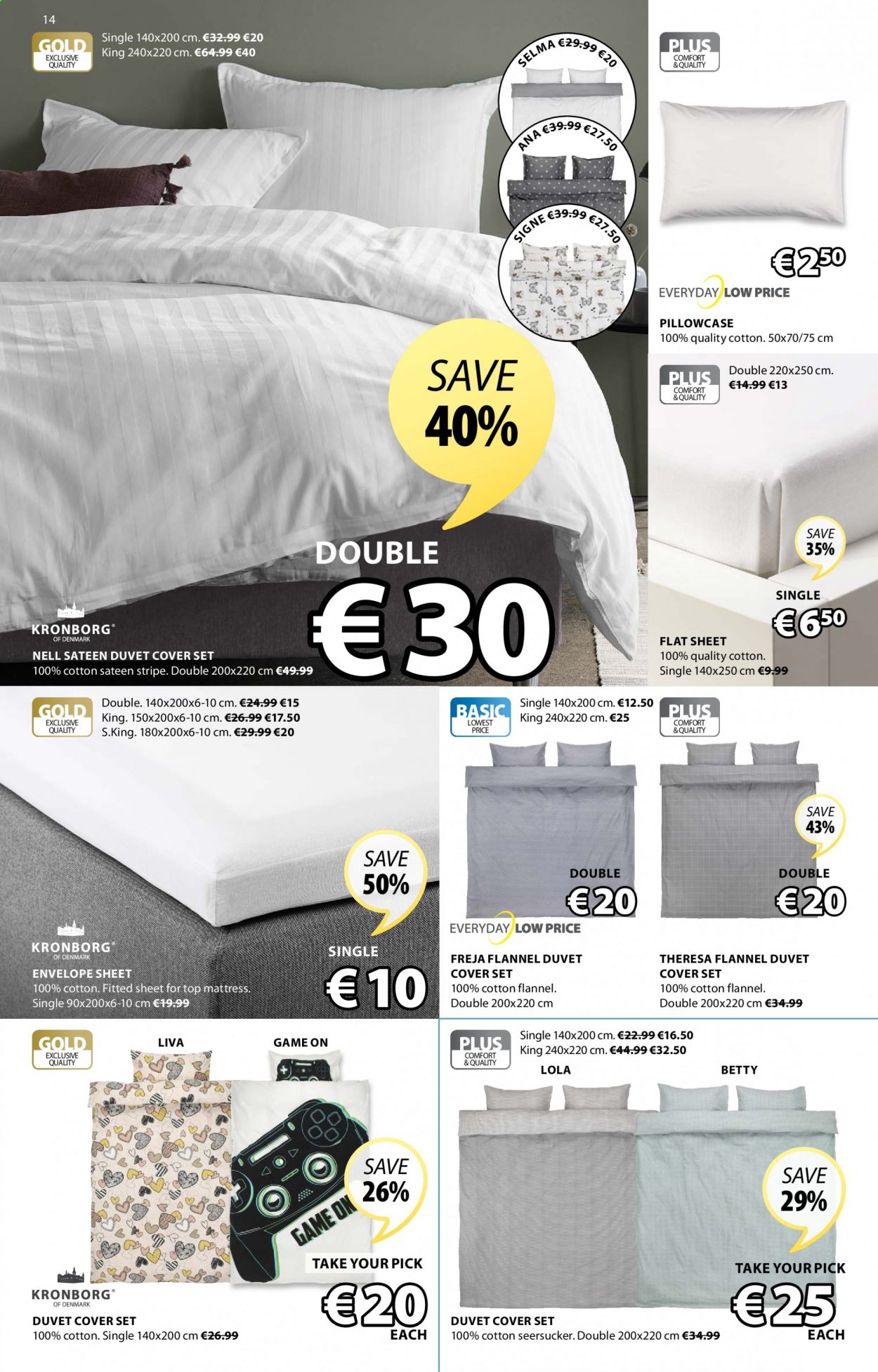 thumbnail - JYSK offer  - 25.02.2021 - 10.03.2021 - Sales products - mattress, envelope, duvet, pillowcase, satin sheets, quilt cover set. Page 14.