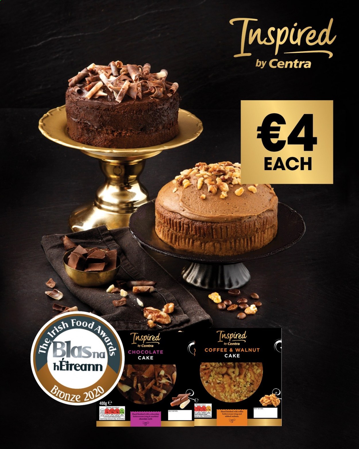 thumbnail - Centra offer  - Sales products - cake, chocolate, walnuts, coffee. Page 1.