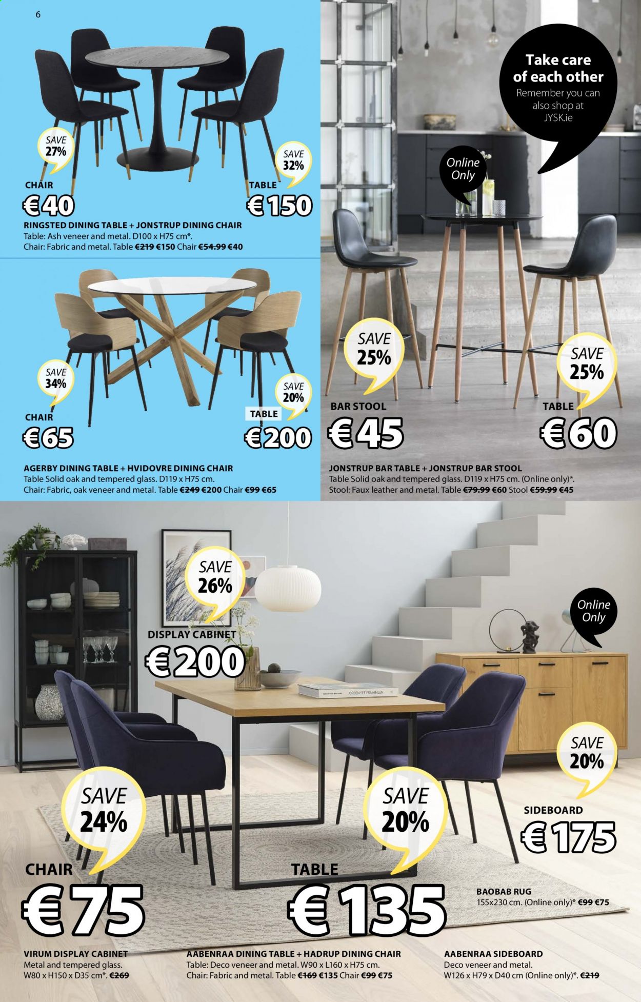 thumbnail - JYSK offer  - 11.03.2021 - 24.03.2021 - Sales products - cabinet, dining table, table, stool, chair, bar stool, dining chair, coctail table, sideboard, rug. Page 6.