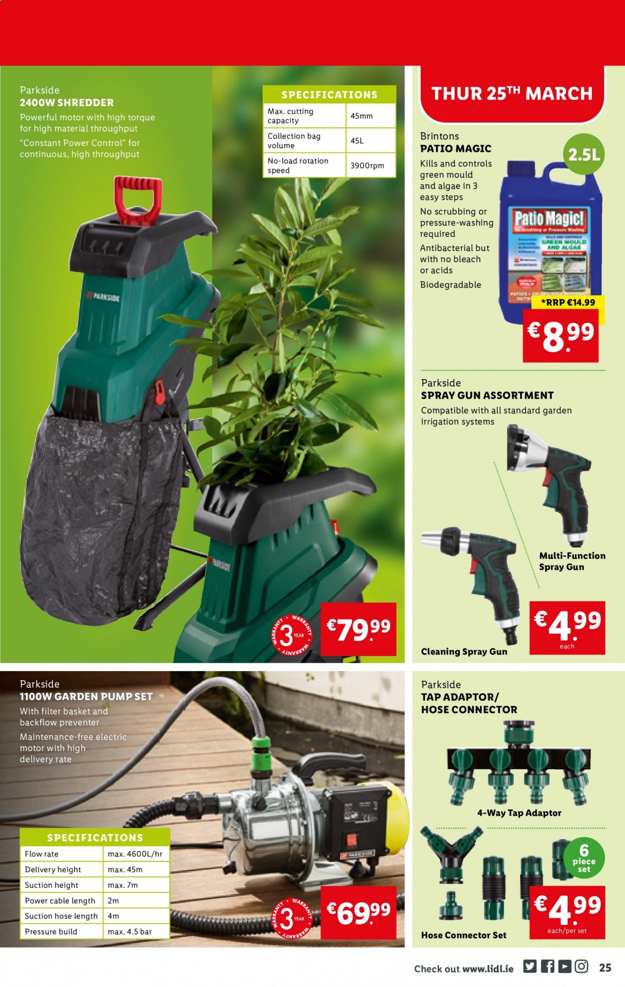 thumbnail - Lidl offer  - 25.03.2021 - 31.03.2021 - Sales products - basket, spray gun, bag, Parkside. Page 25.