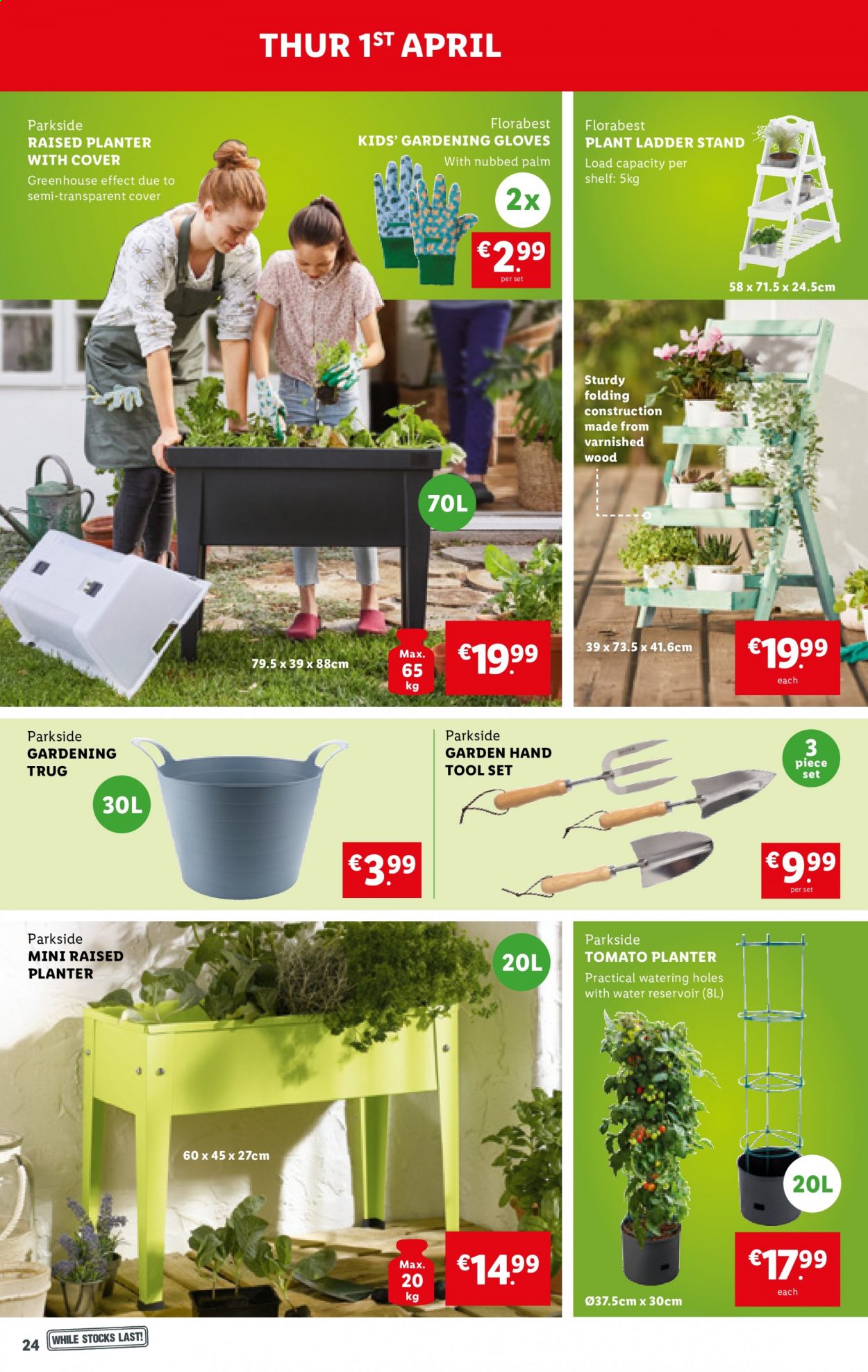 thumbnail - Lidl offer  - 01.04.2021 - 07.04.2021 - Sales products - gloves, Parkside, tool set, greenhouse. Page 24.