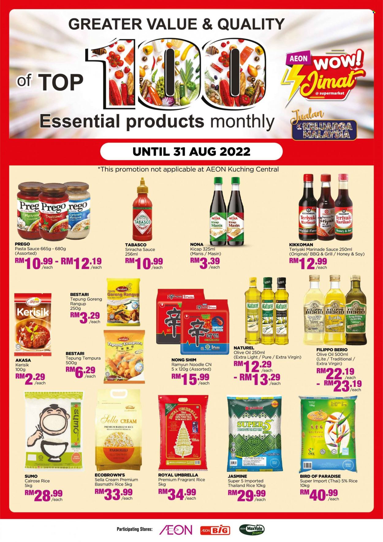 thumbnail - Iklan Aeon Big - 01.08.2022 - 31.08.2022 - Produk jualan - basmathi, beras, tempura. Halaman 5.