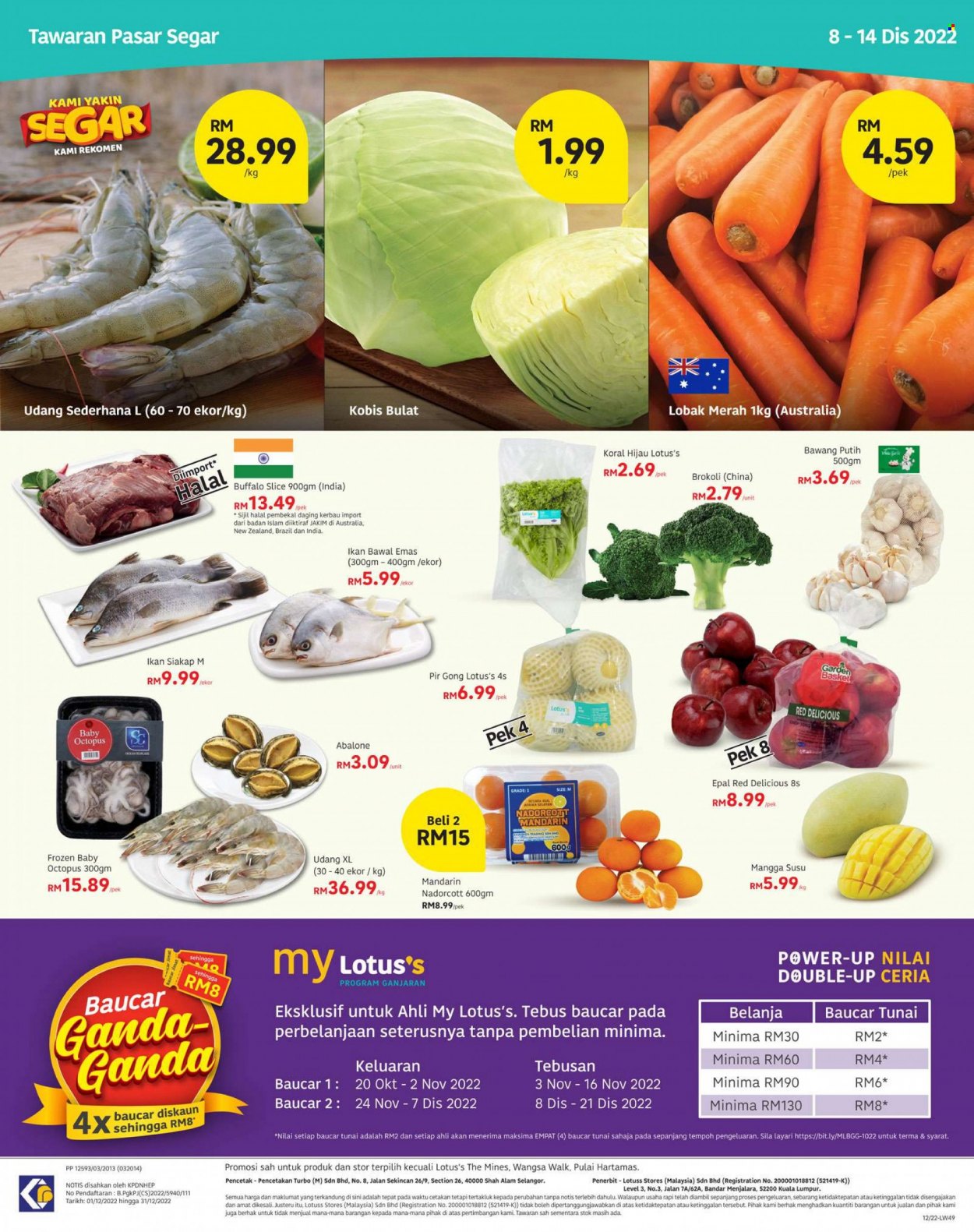thumbnail - Iklan Lotus's - 08.12.2022 - 21.12.2022 - Produk jualan - bawang putih, bit, epal, hingga, kobis, lobak, lobak merah, mangga, siakap, susu, udang sederhana. Halaman 15.