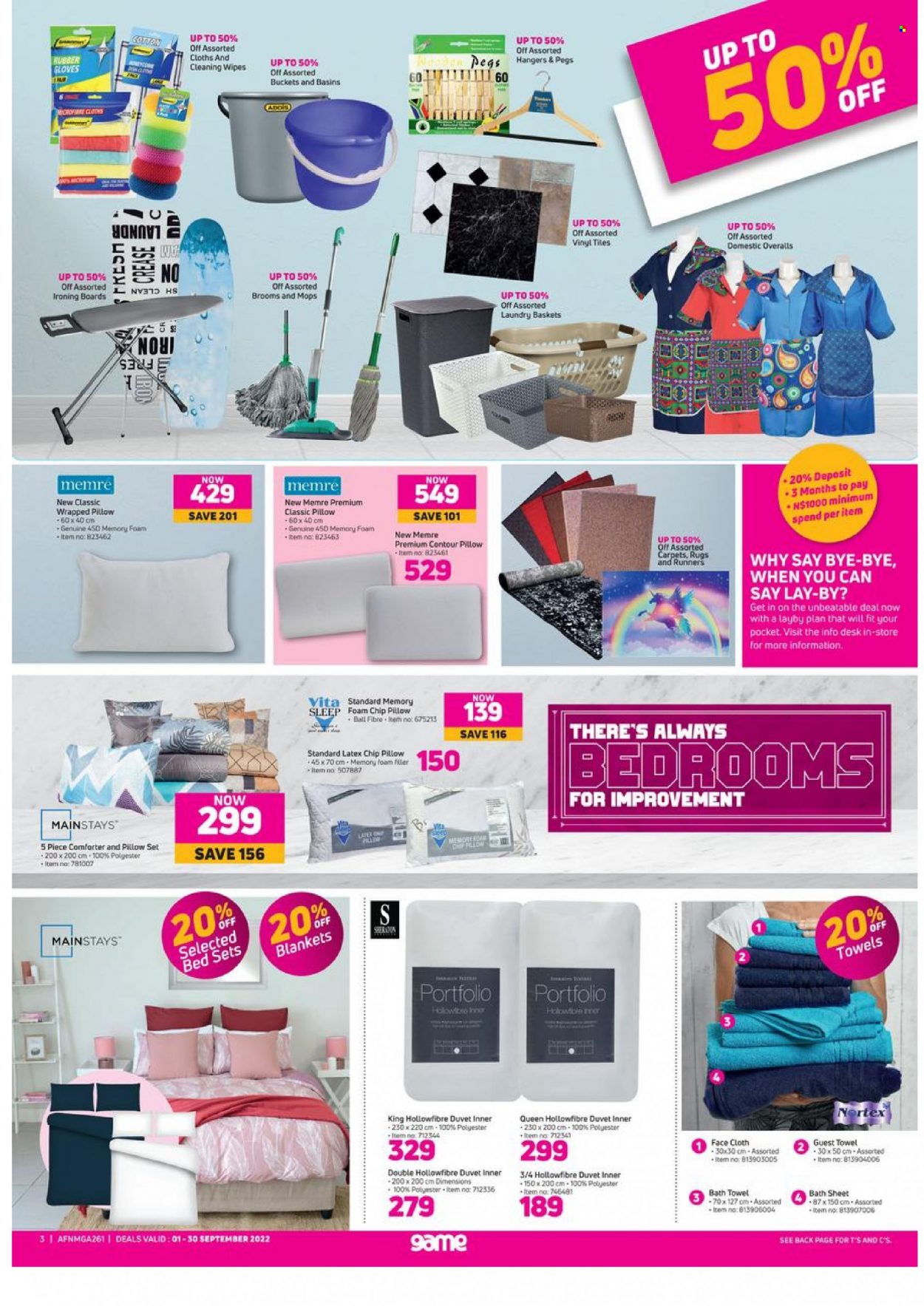 thumbnail - Game catalogue  - 01/09/2022 - 30/09/2022 - Sales products - cleansing wipes, wipes, blanket, duvet, comforter, pillow, bath towel, towel, facecloth, gloves, basket. Page 3.