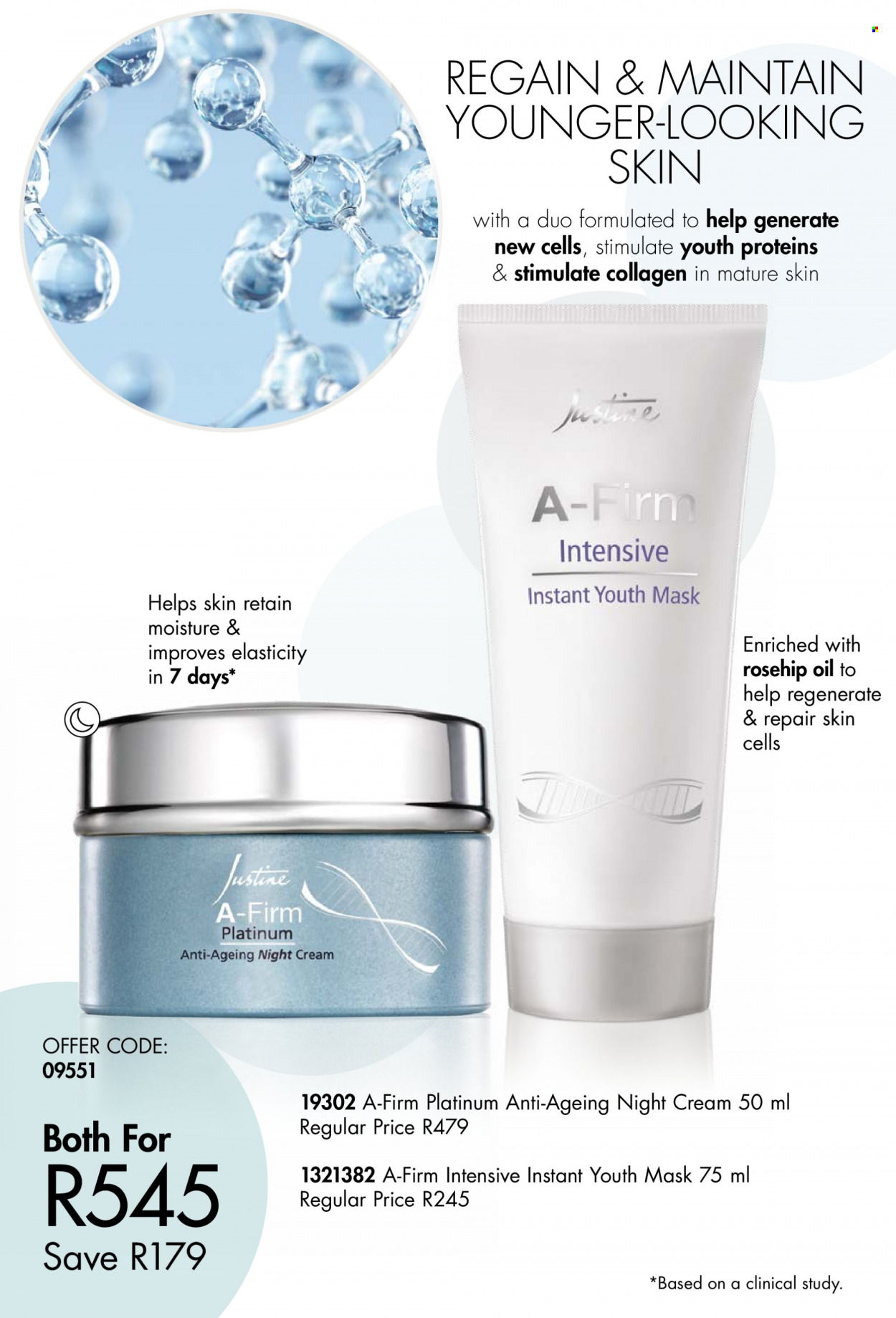 thumbnail - Justine catalogue  - 08/09/2022 - 30/09/2022 - Sales products - night cream, rosehip oil. Page 17.