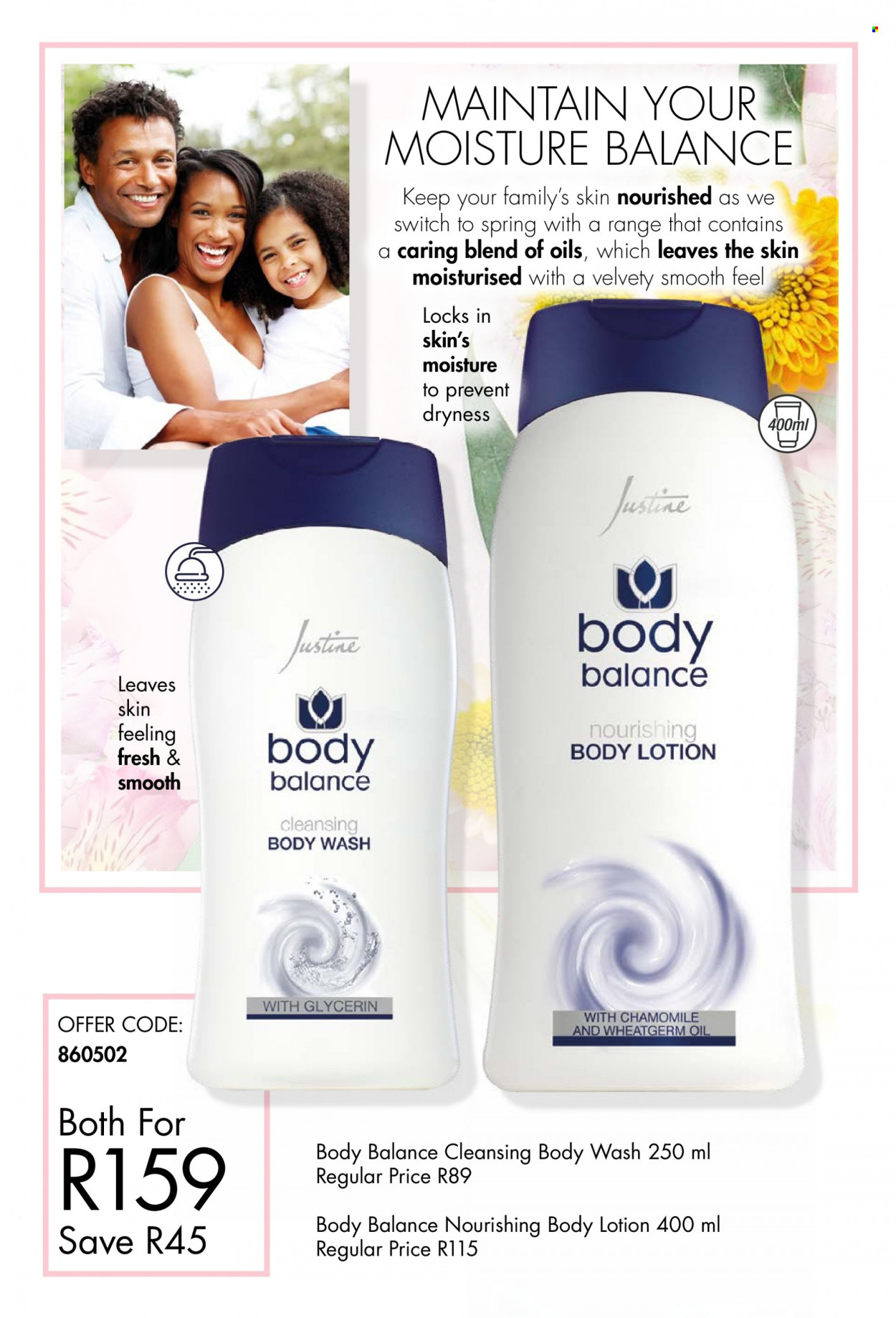 thumbnail - Justine catalogue  - 01/09/2022 - 30/09/2022 - Sales products - body wash, body lotion. Page 19.