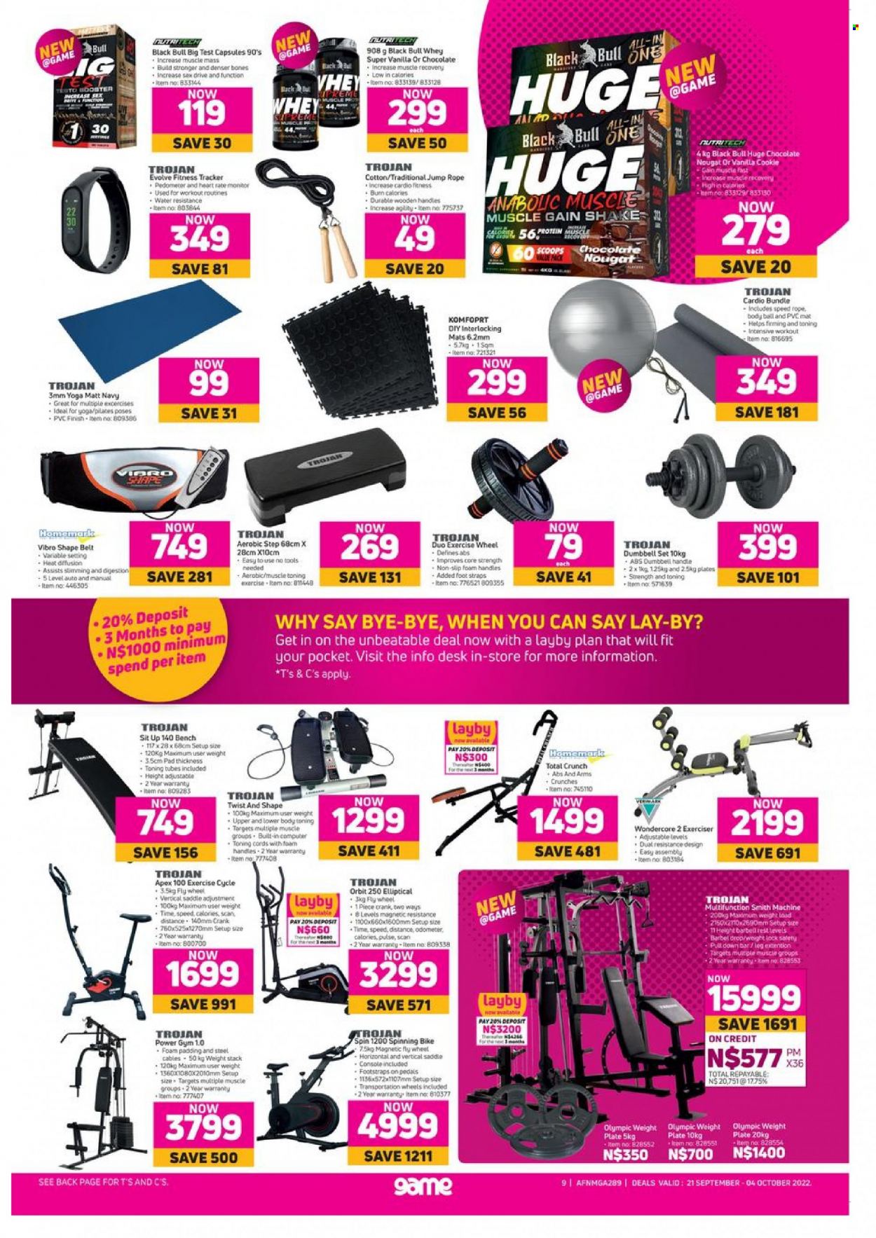 thumbnail - Game catalogue  - 21/09/2022 - 04/10/2022 - Sales products - shake, Orbit, nougat, Gain, plate, computer, bench, belt. Page 9.