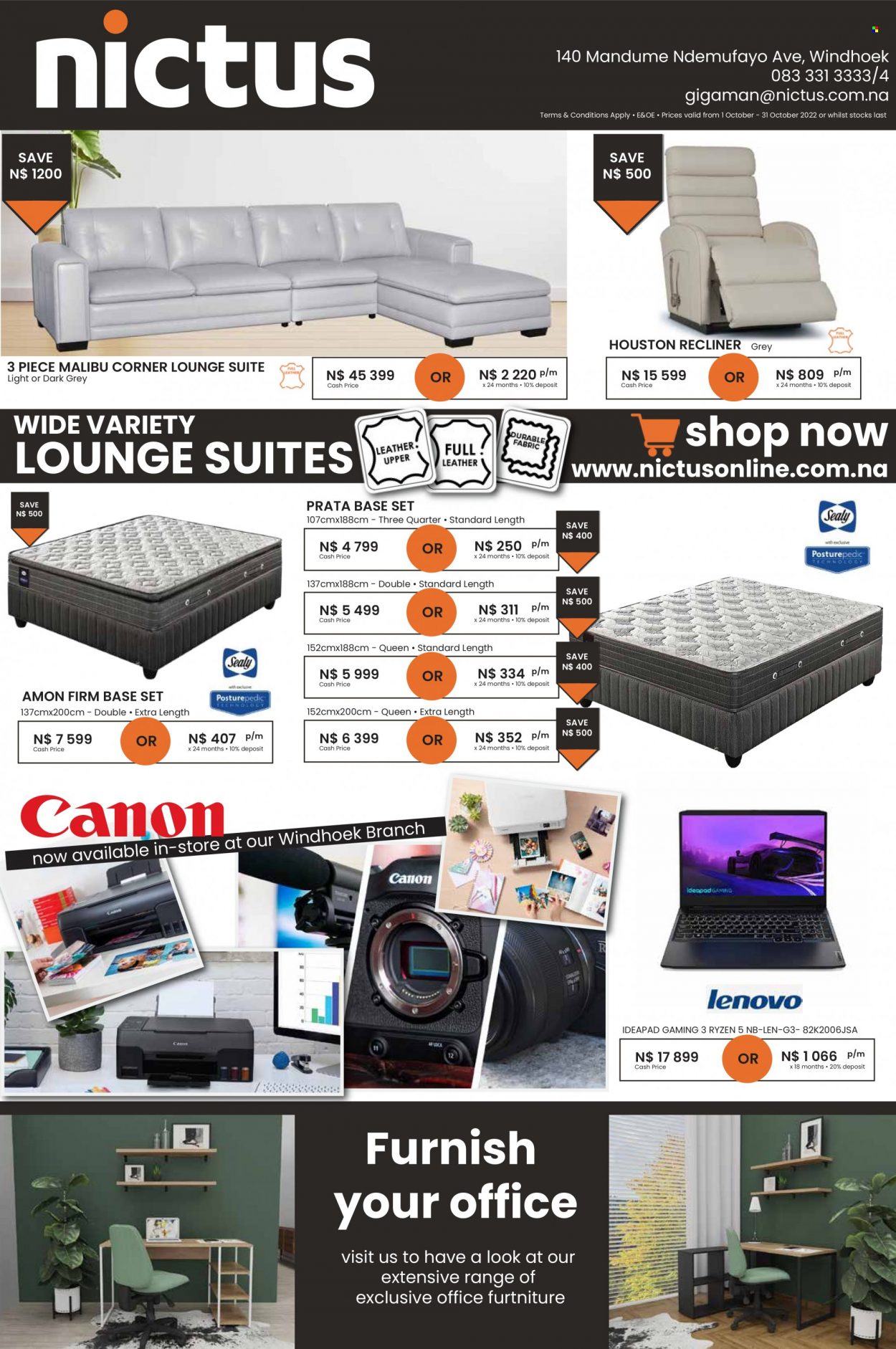 thumbnail - Nictus catalogue  - 01/10/2022 - 31/10/2022 - Sales products - recliner chair, lounge suite, lounge, base set. Page 1.