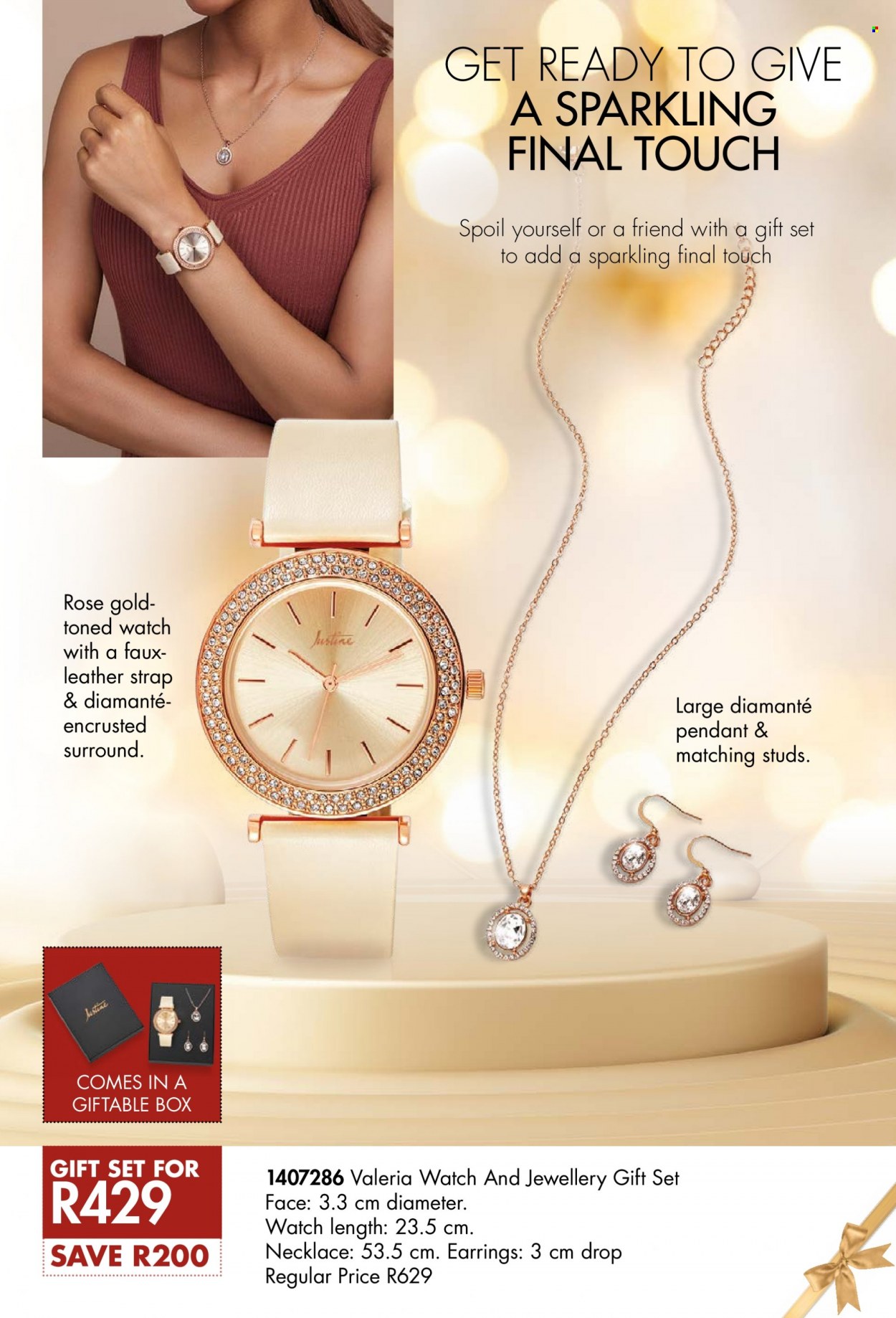 thumbnail - Justine catalogue  - 03/10/2022 - 31/10/2022 - Sales products - gift set, earrings, necklace, studs, watch, pendant. Page 20.