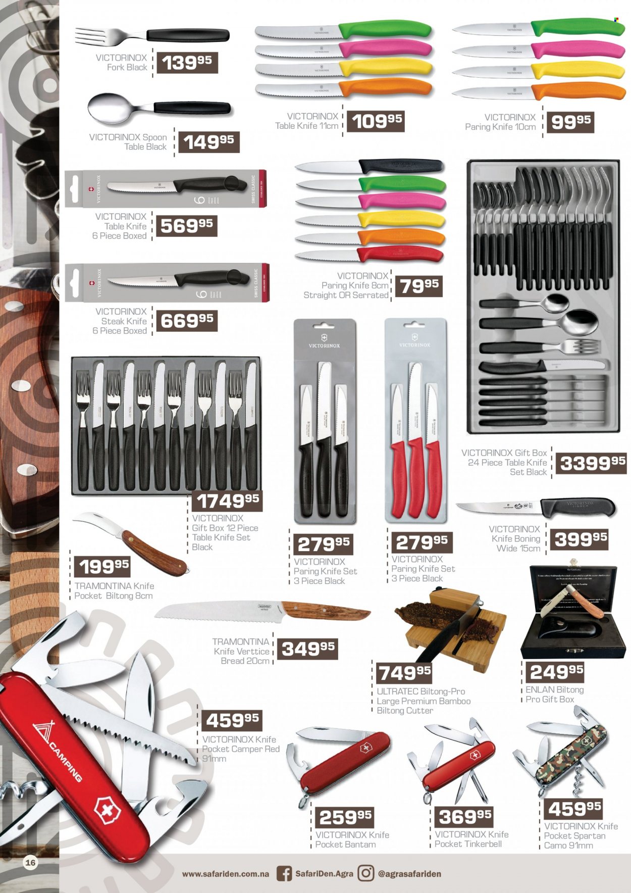 thumbnail - Agra catalogue  - 17/11/2022 - 08/01/2023 - Sales products - knife, gift box, cutter, table. Page 16.