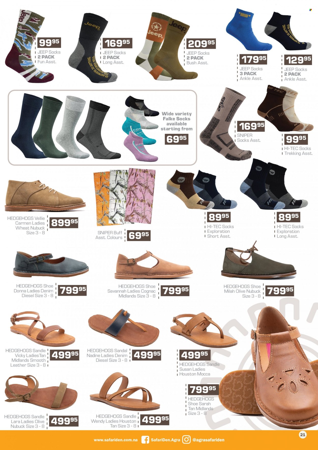 thumbnail - Agra catalogue  - 17/11/2022 - 08/01/2023 - Sales products - sandals, HI-TEC. Page 21.