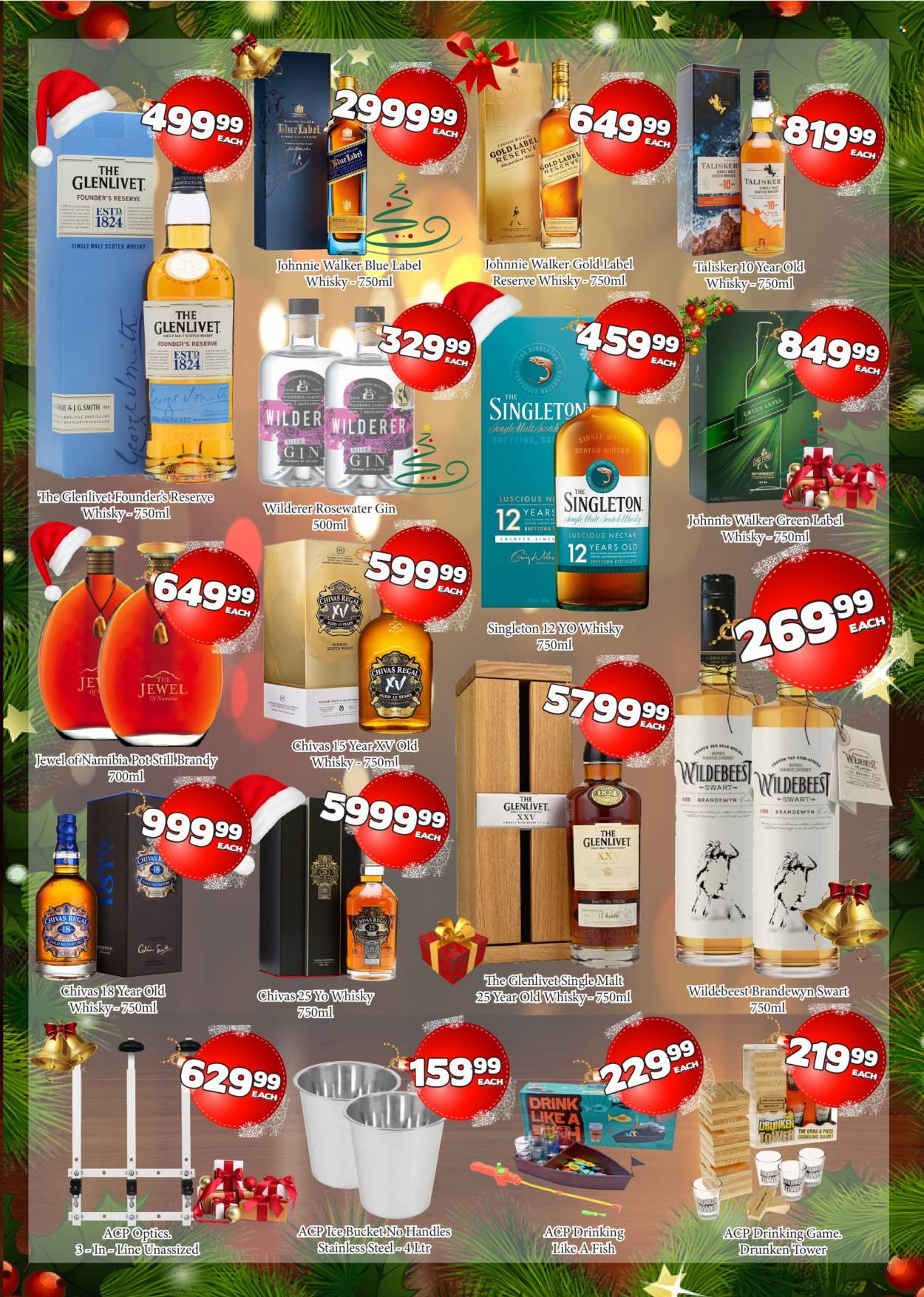 thumbnail - Metro catalogue  - 16/11/2022 - 31/12/2022 - Sales products - fish, honey, rosé wine, brandy, gin, Johnnie Walker, Chivas Regal, scotch whisky, whisky. Page 4.