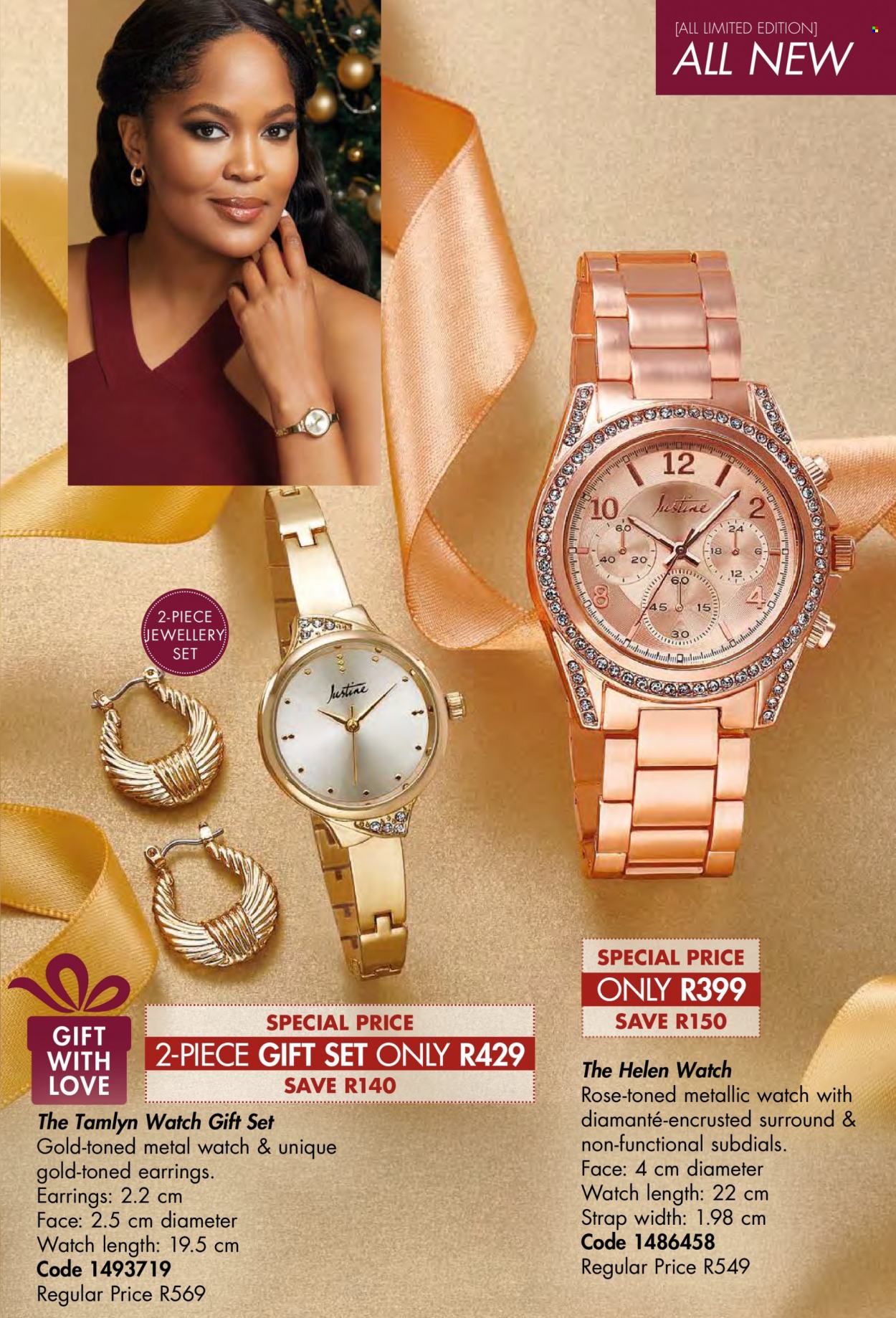 thumbnail - Justine catalogue  - 01/12/2022 - 31/12/2022 - Sales products - gift set, earrings, watch. Page 57.