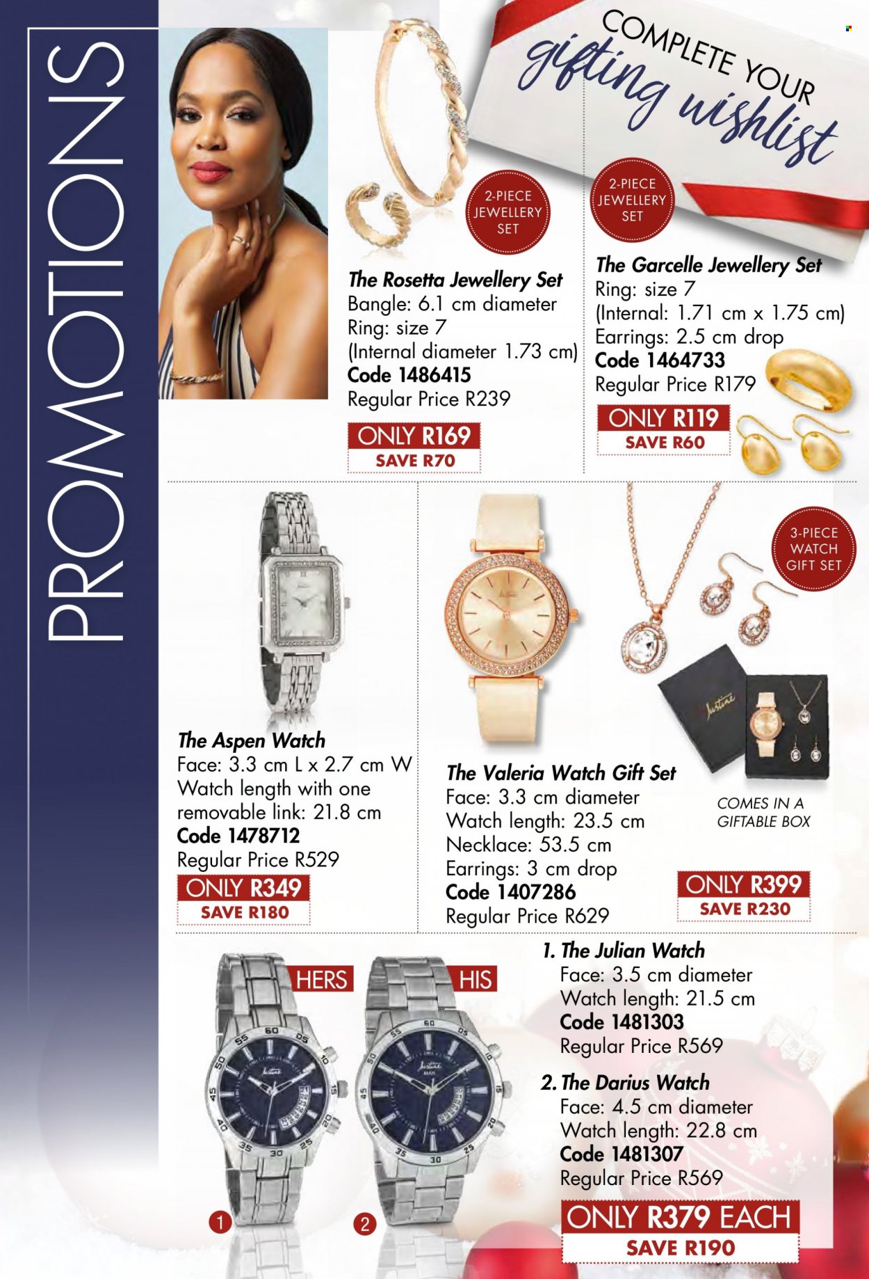thumbnail - Justine catalogue  - 01/12/2022 - 31/12/2022 - Sales products - gift set, earrings, necklace, watch. Page 62.